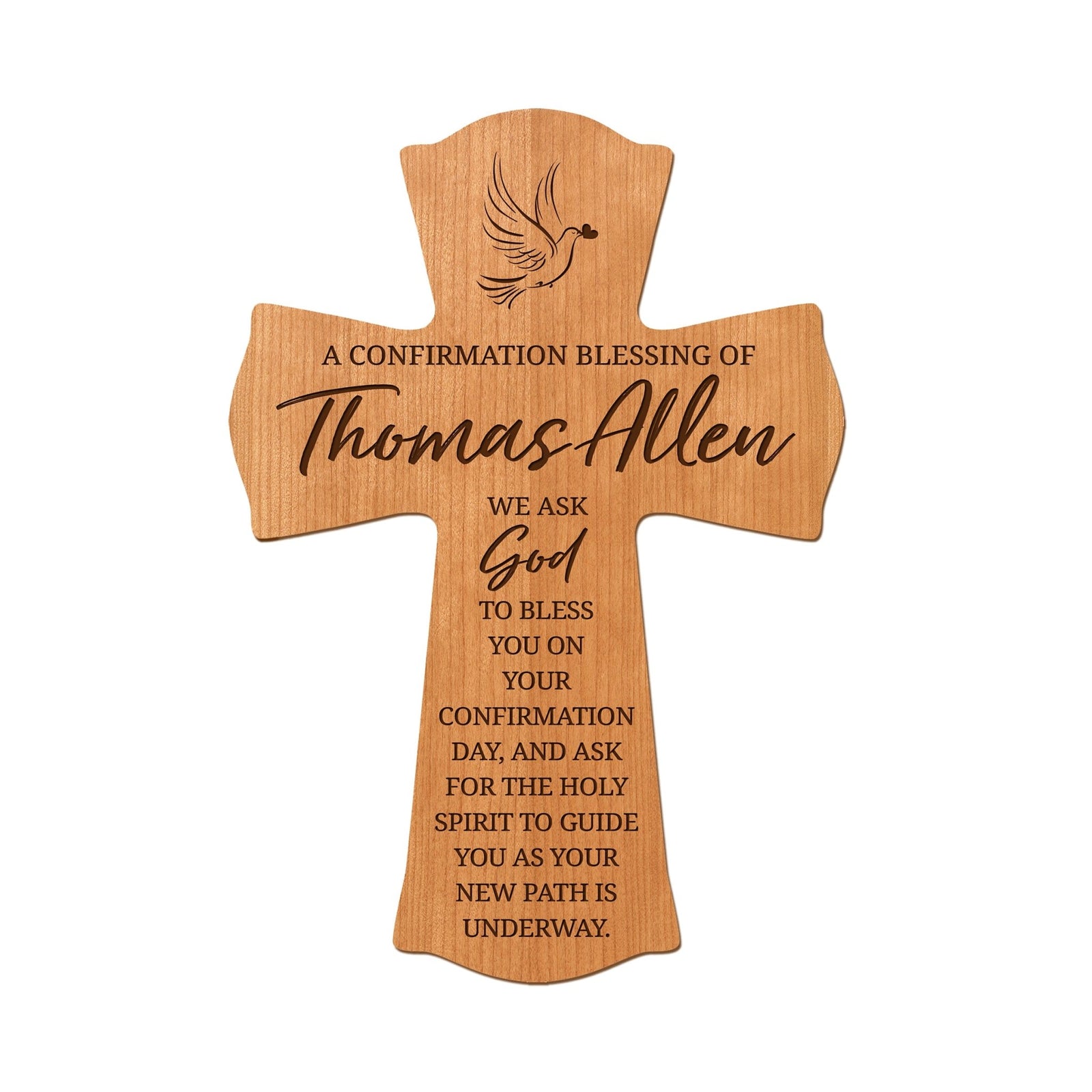 Custom Confirmation Wall Cross - A Confirmation Blessing (DOVE) - LifeSong Milestones