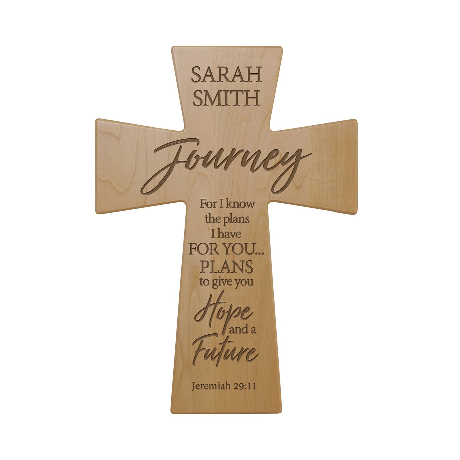Custom Confirmation Wall Cross - For I know the plans I have for you - Jeremiah 29:11 - LifeSong Milestones