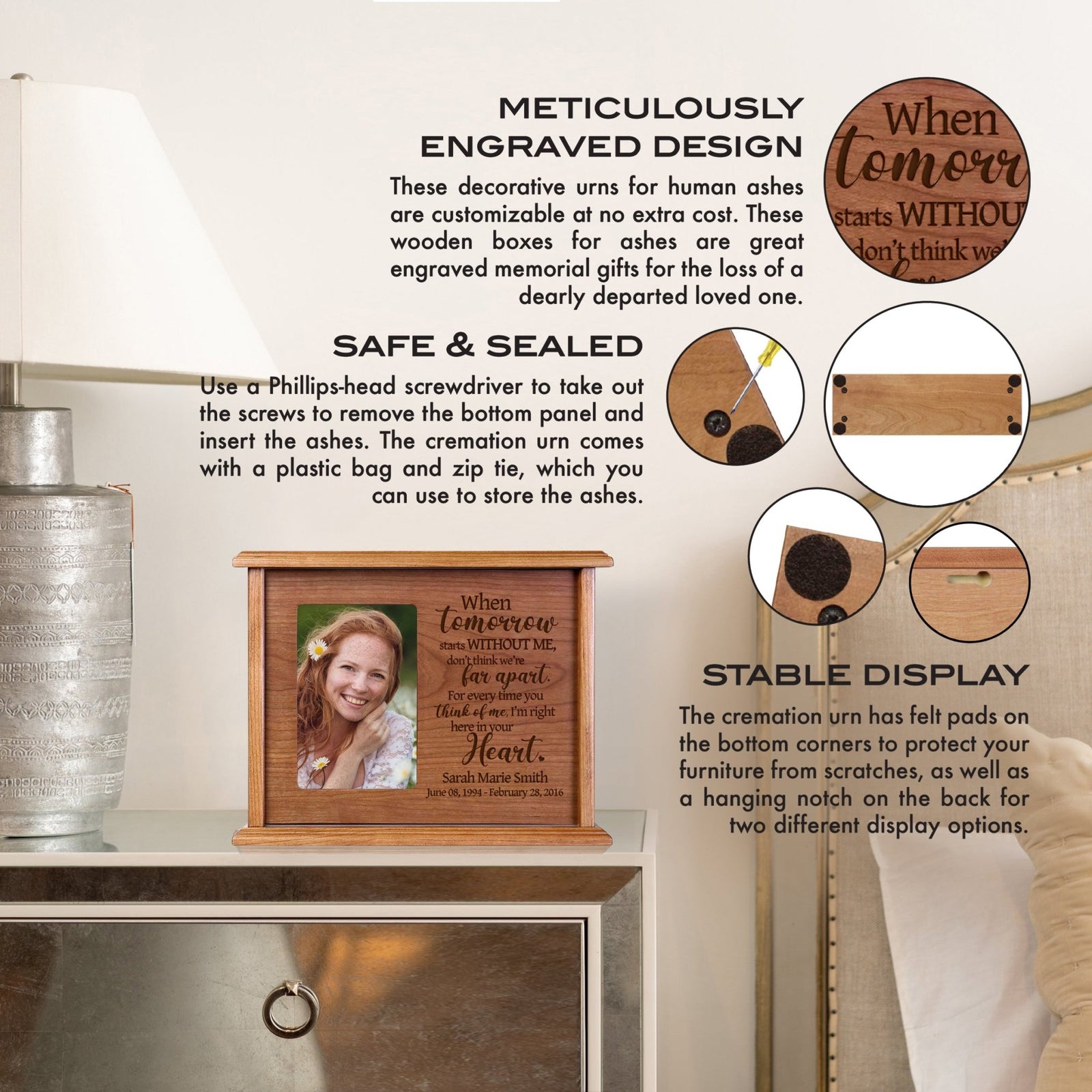 Personalized Photo Cremation Urn for Human Ashes