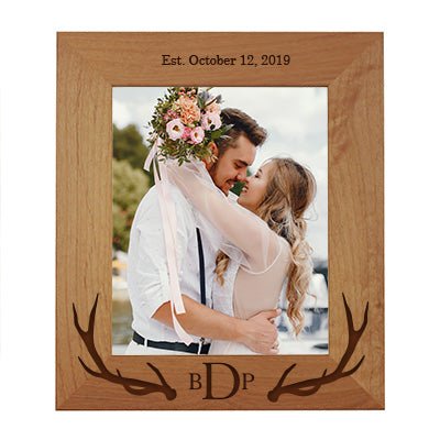 Custom Digitally Printed Alder Wedding Photo Frames Holds 4x6 Photo 8” x 10” - LifeSong Milestones