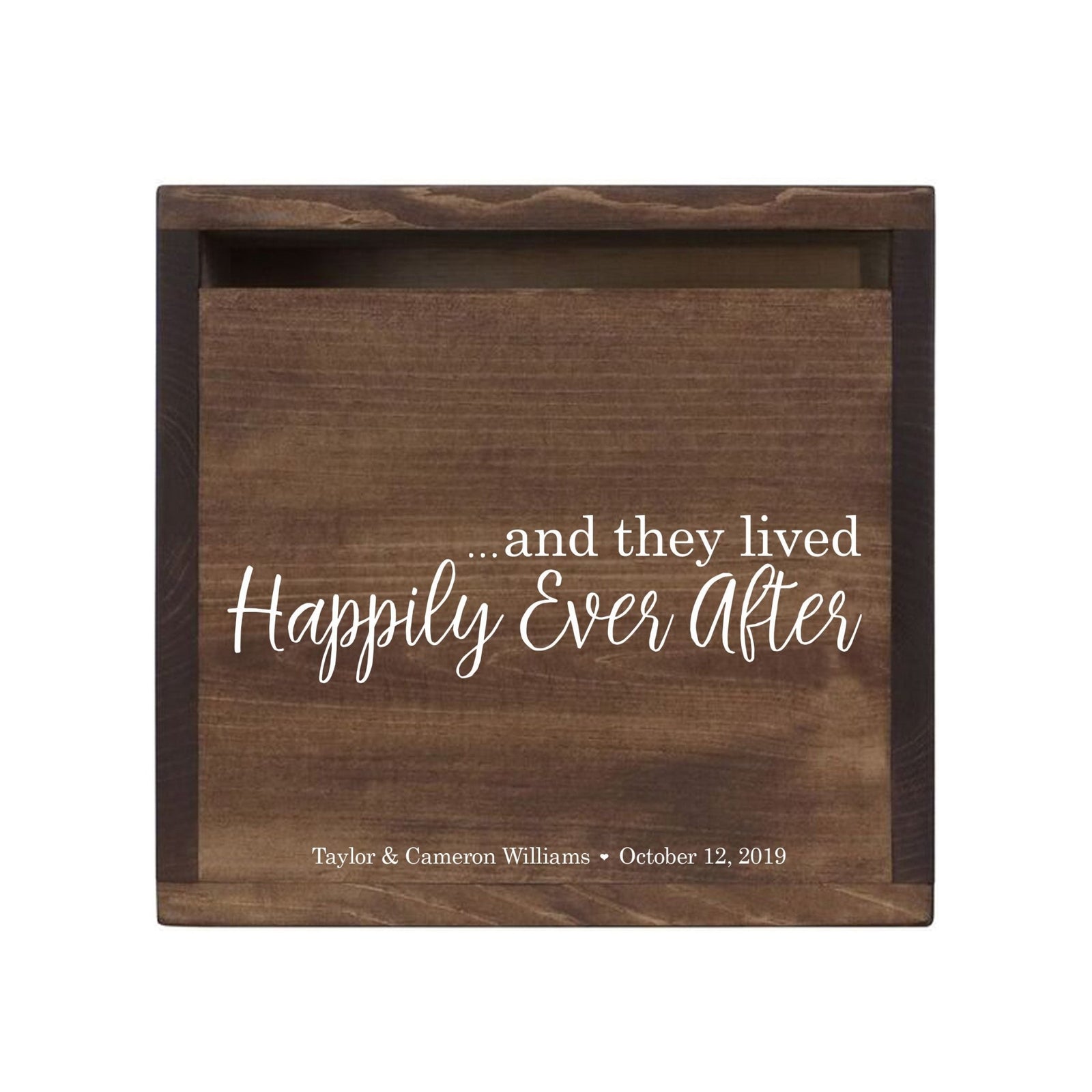 Custom Digitally Printed Front Slot Card Box - And They Lived Happily Ever After - LifeSong Milestones