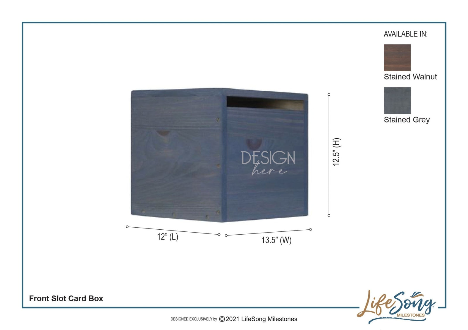 Custom Digitally Printed Front Slot Card Box - And They Lived Happily Ever After - LifeSong Milestones