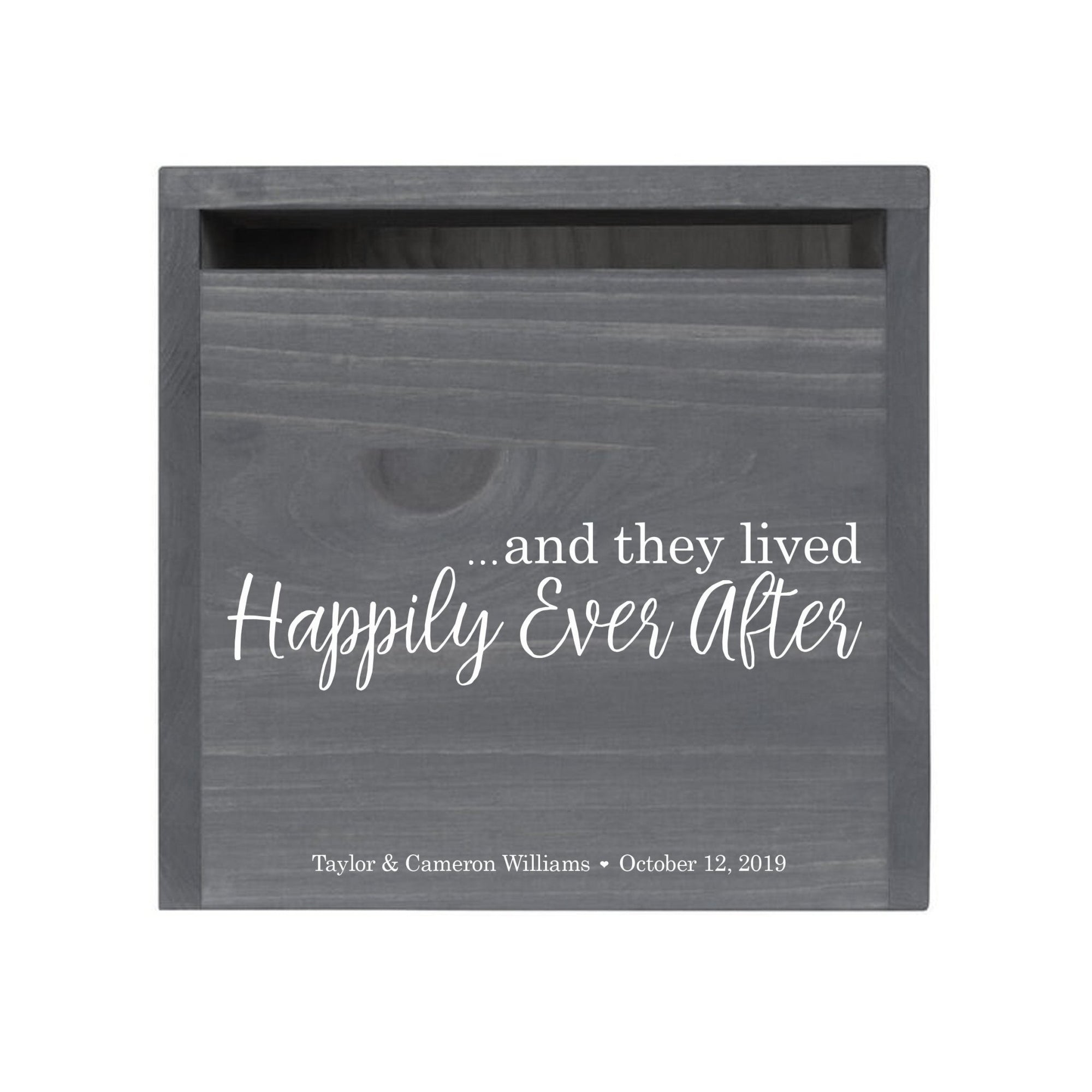 Custom Digitally Printed Front Slot Card Box - And They Lived Happily Ever After - LifeSong Milestones
