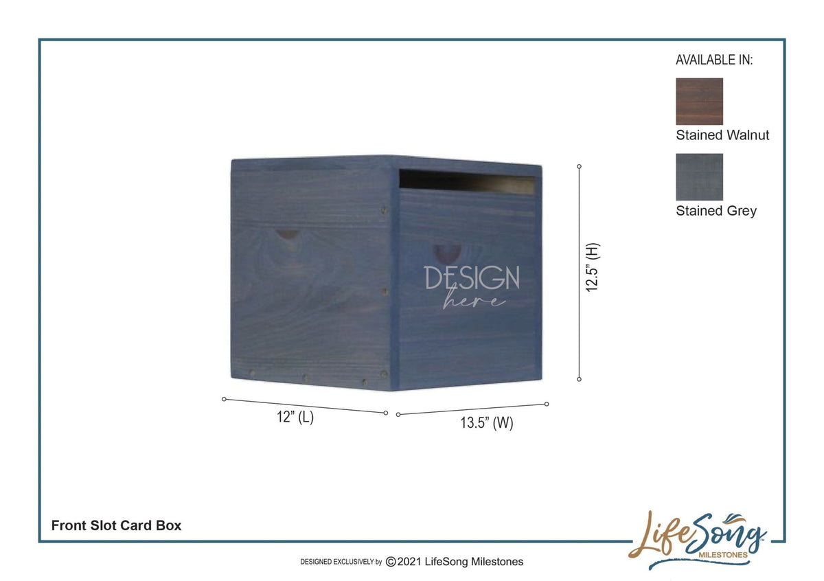 Custom Digitally Printed Front Slot Card Box - Last Name Est - LifeSong Milestones