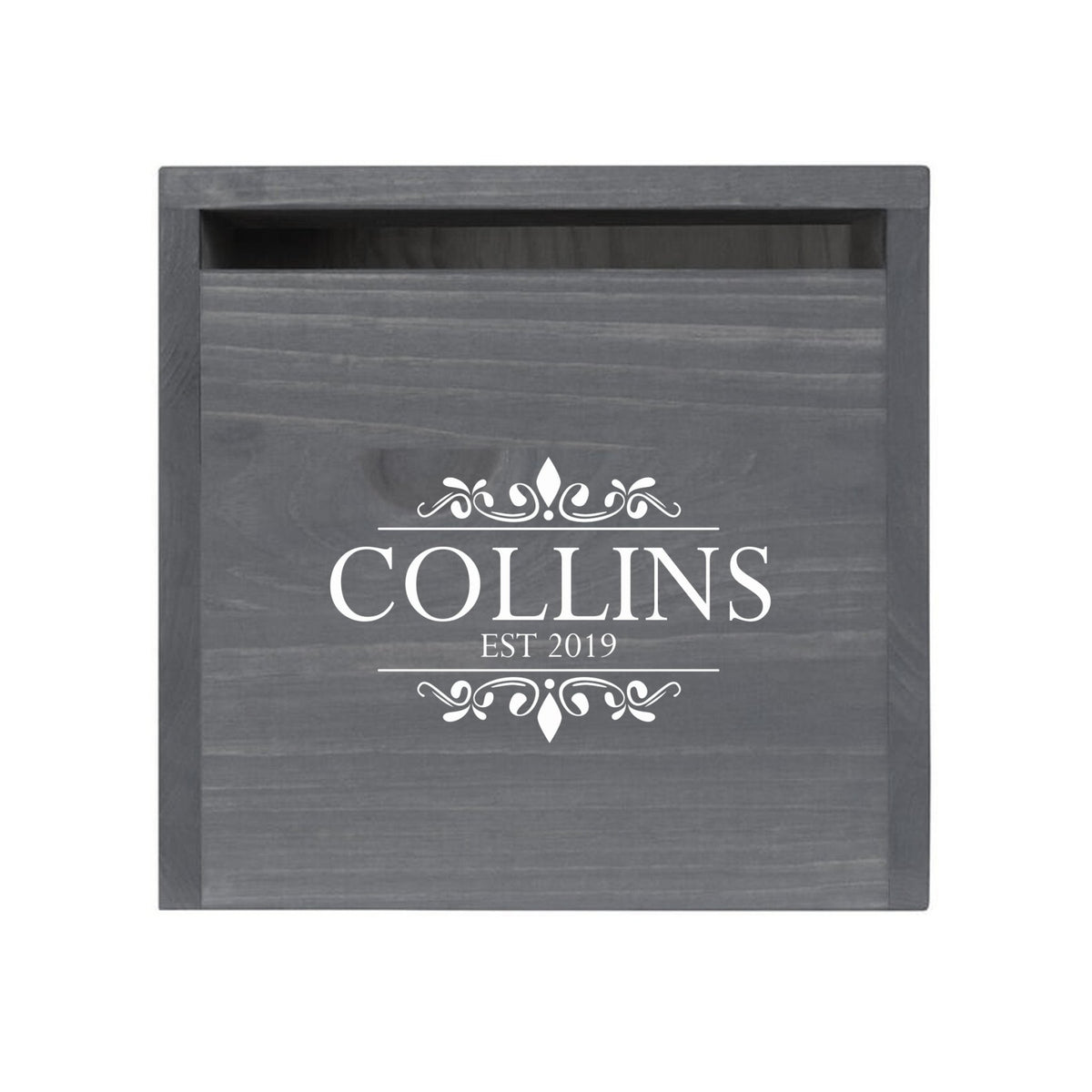 Custom Digitally Printed Front Slot Card Box - Last Name Est - LifeSong Milestones