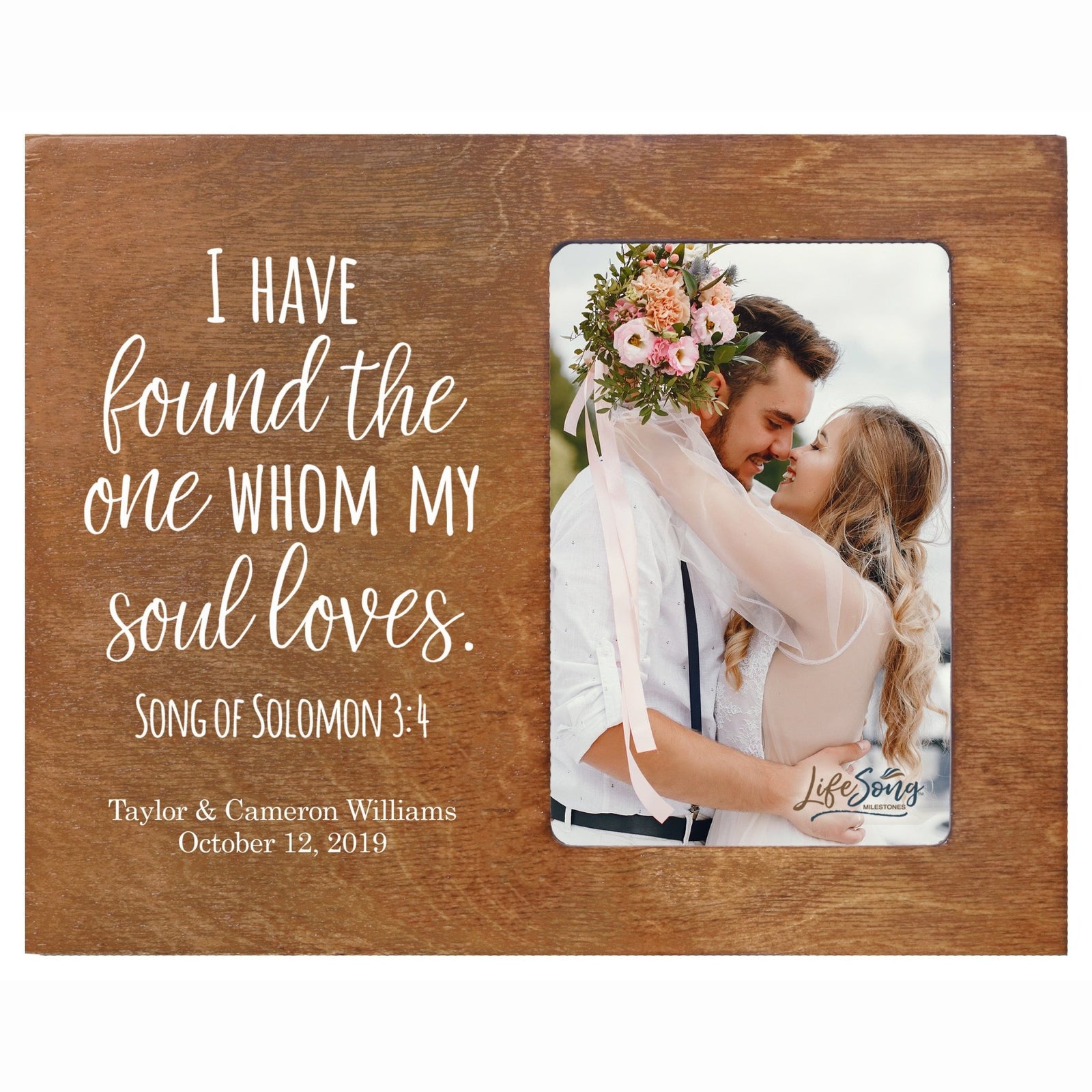 Custom Digitally Printed Wedding Photo Frame Holds 4x6 Photo - I Have Found the One - LifeSong Milestones