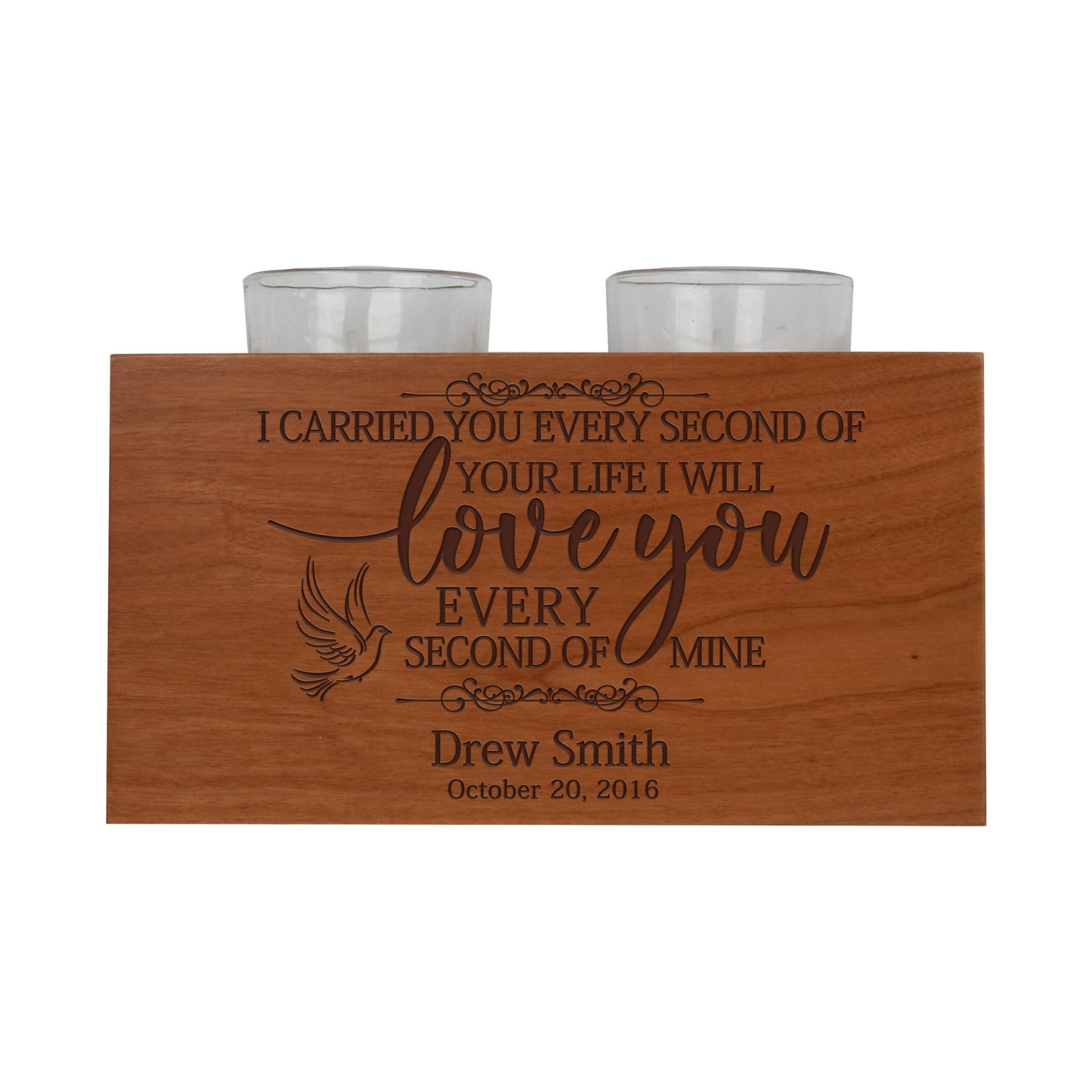 Custom Double Votive Candle Holder - I Carried You - LifeSong Milestones