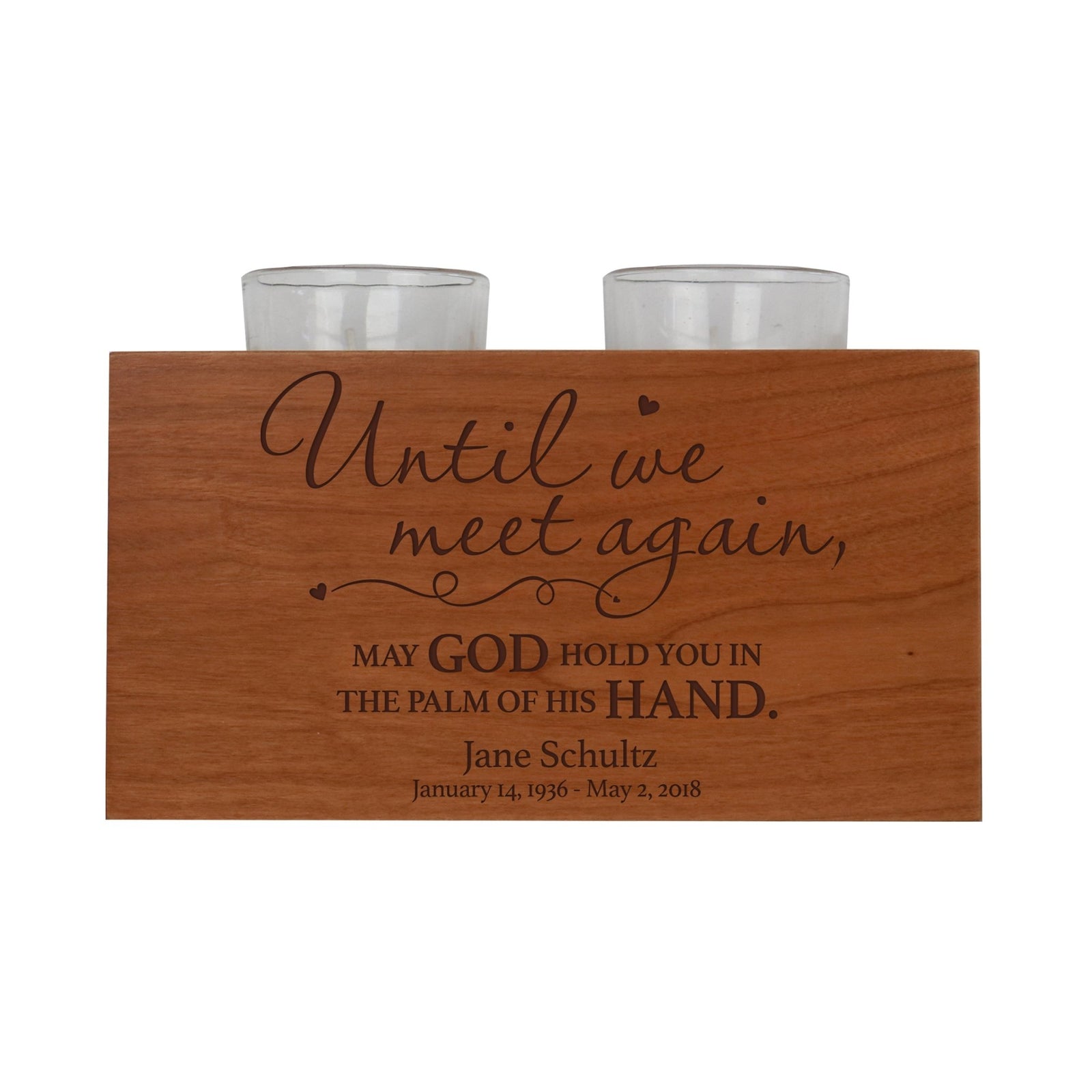 Custom Double Votive Candle Holder - Until We Meet Again - LifeSong Milestones