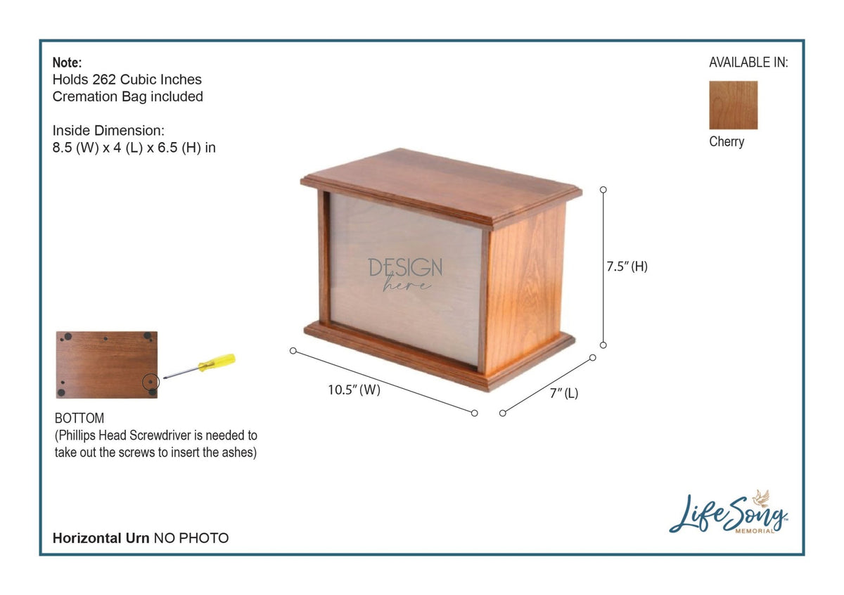 Custom Engraved Cherry Wood Cremation Urn Que Amamos - LifeSong Milestones