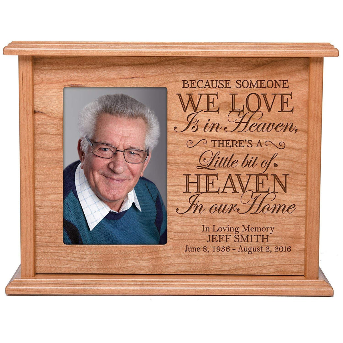Personalized Engraved Keepsake Photo Urn Box For Adult Ashes