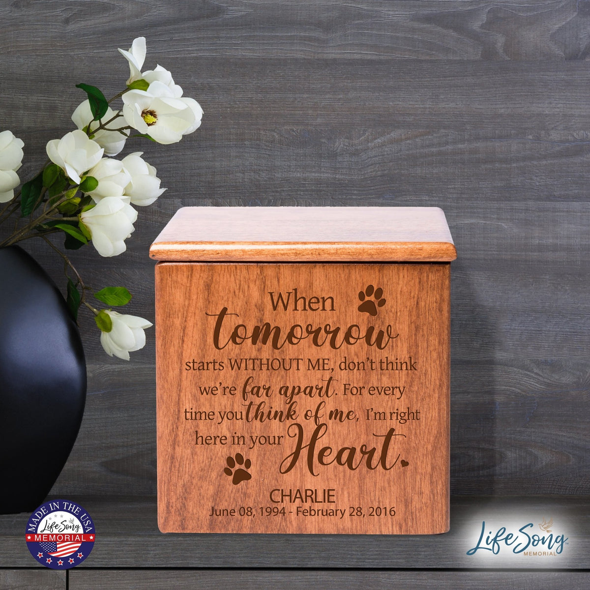 Personalized Wooden Memorial Pet Urns for Ashes
