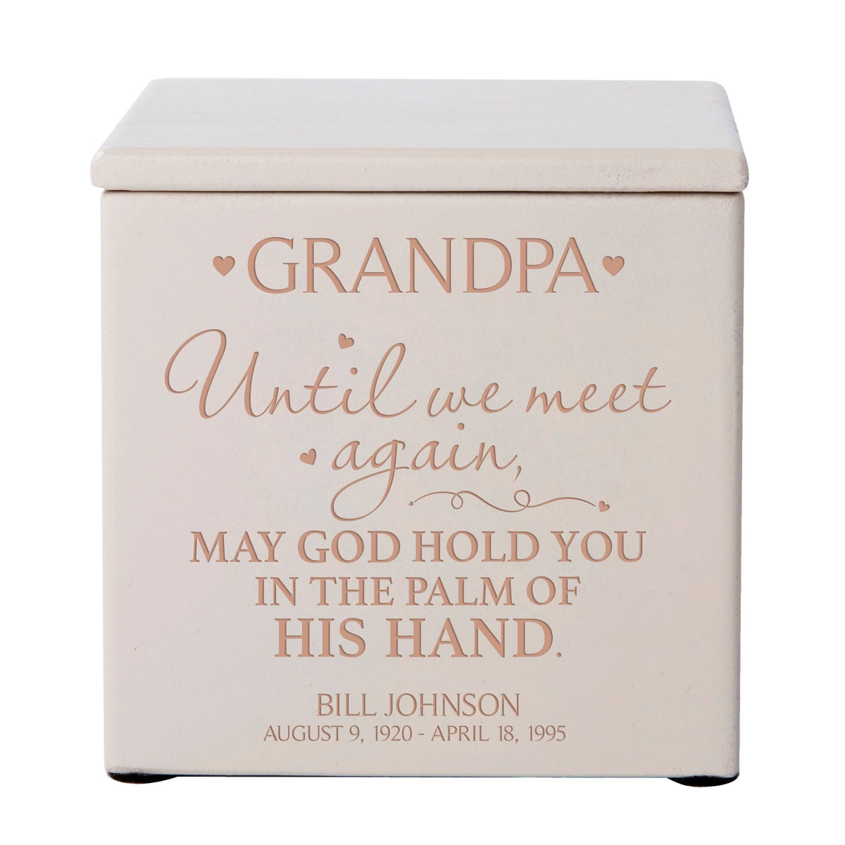 Custom Small Funeral Wooden Cremation Urn Box for Grandpa