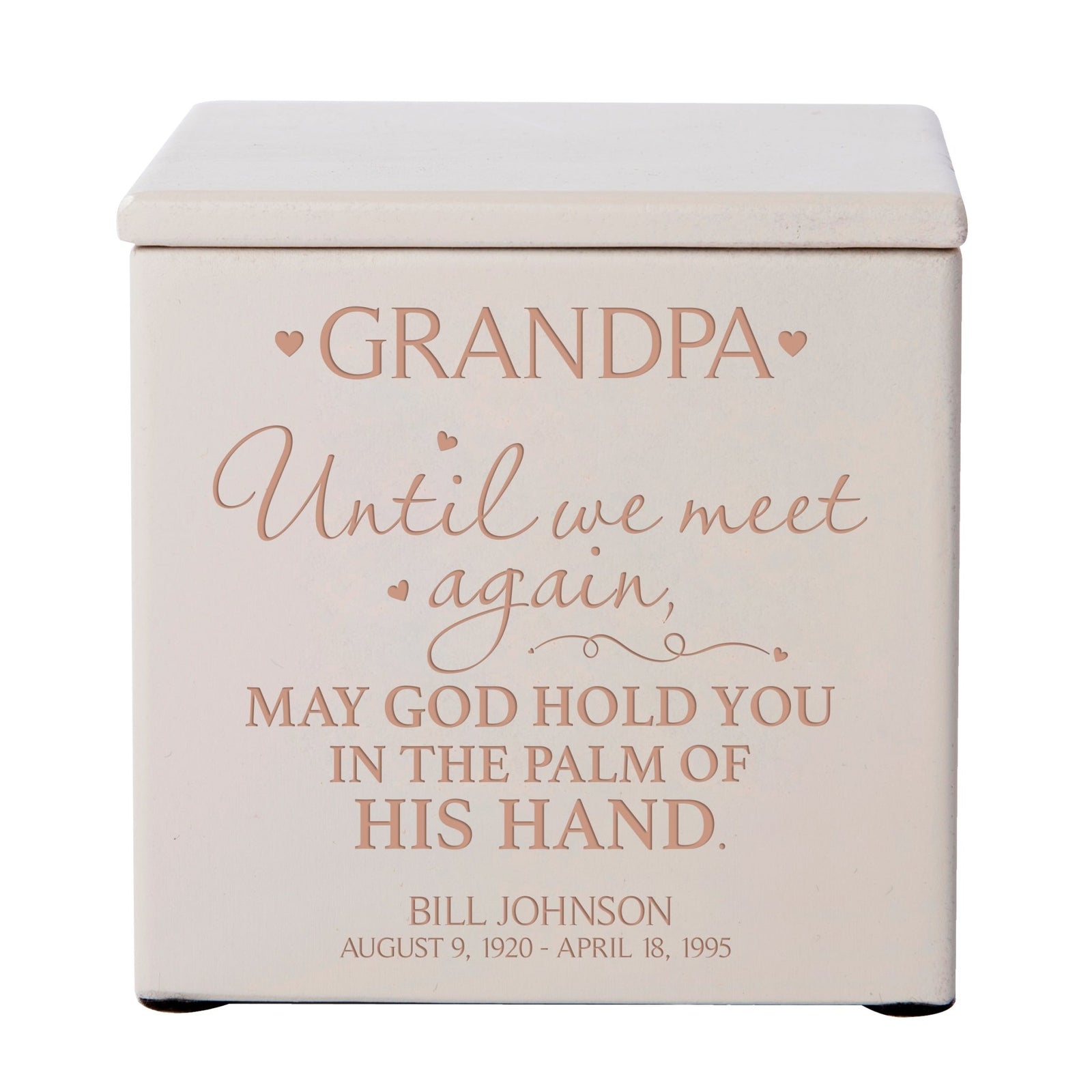 Custom Small Funeral Wooden Cremation Urn Box for Grandpa