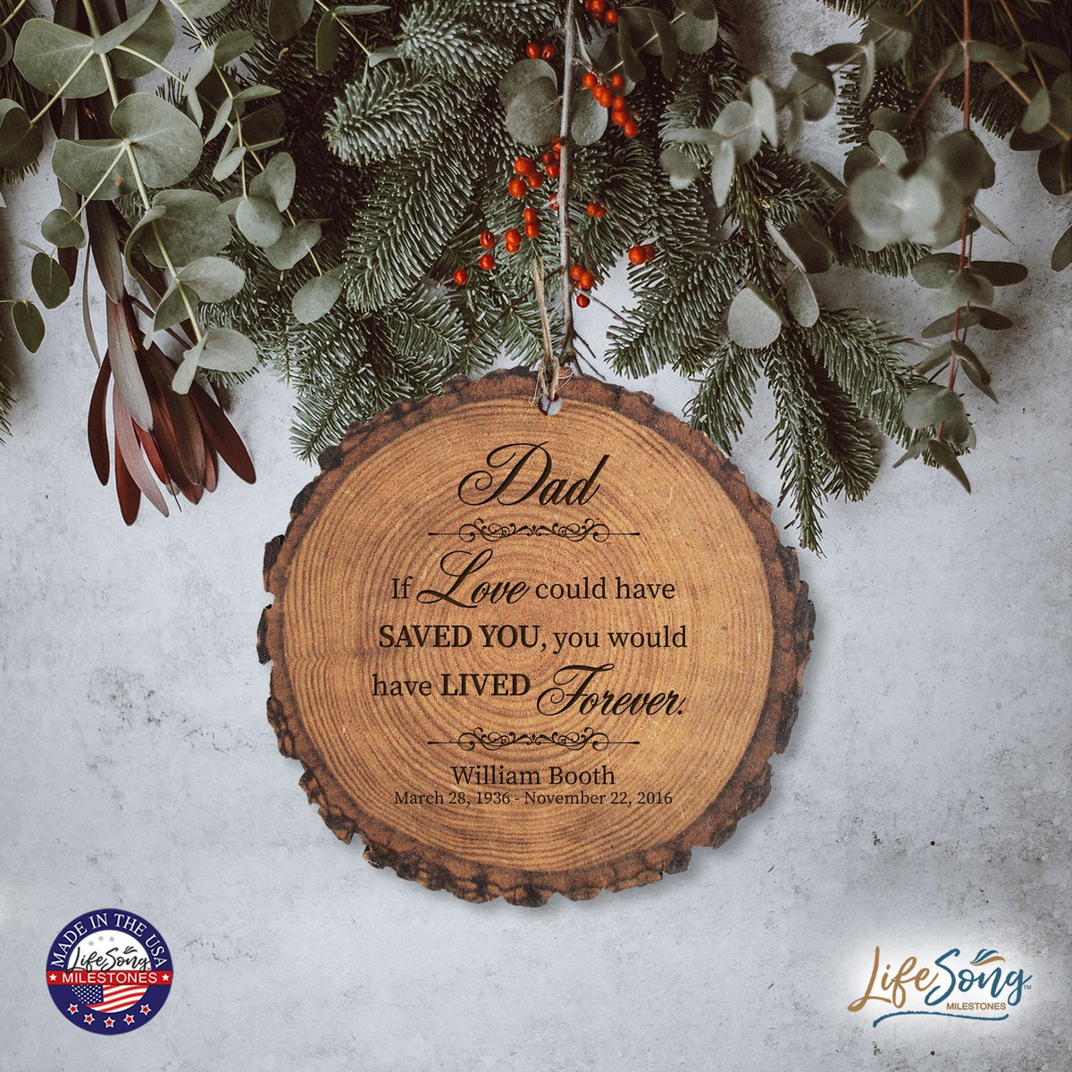 Custom Engraved Memorial Barky Ornament 3.75in If Love Could For The Loss Of Loved One - LifeSong Milestones