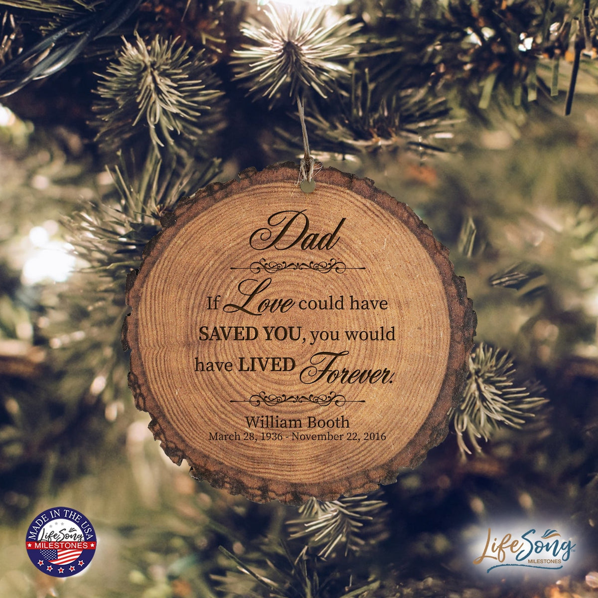 Custom Engraved Memorial Barky Ornament 3.75in If Love Could For The Loss Of Loved One - LifeSong Milestones