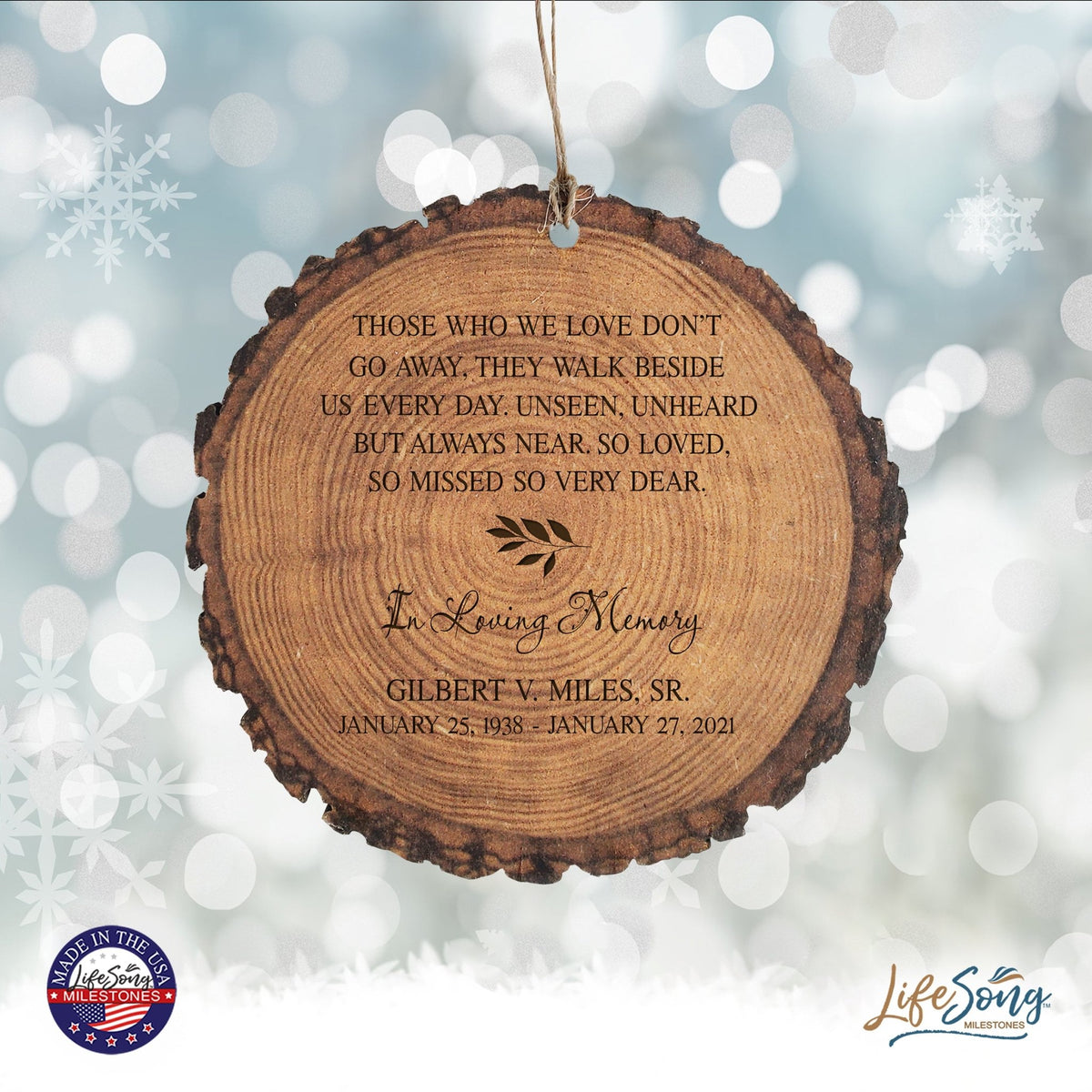 LifeSong Milestones Engraved Hanging Memorial Barky Ornament for Loss of Loved One