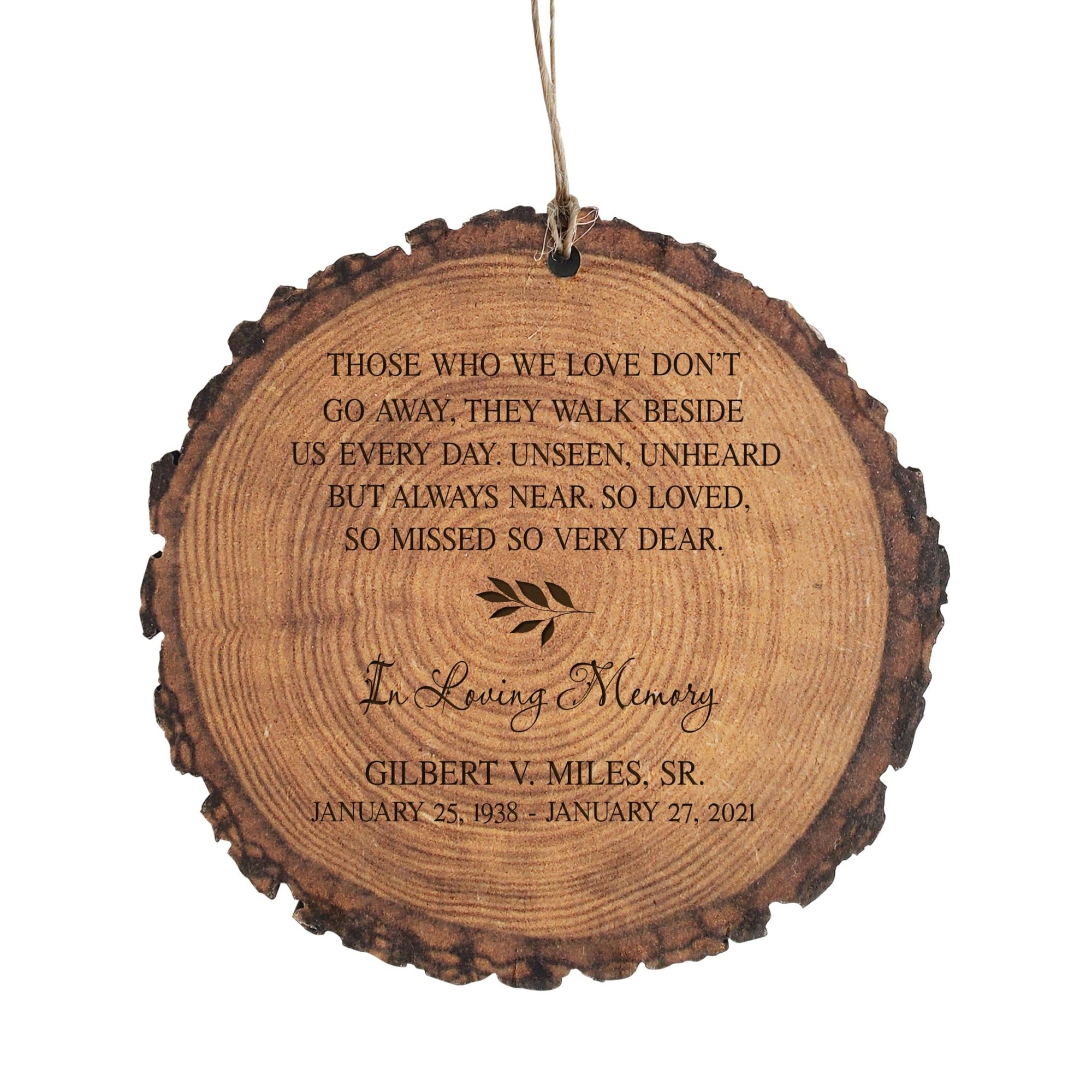LifeSong Milestones Engraved Hanging Memorial Barky Ornament for Loss of Loved One
