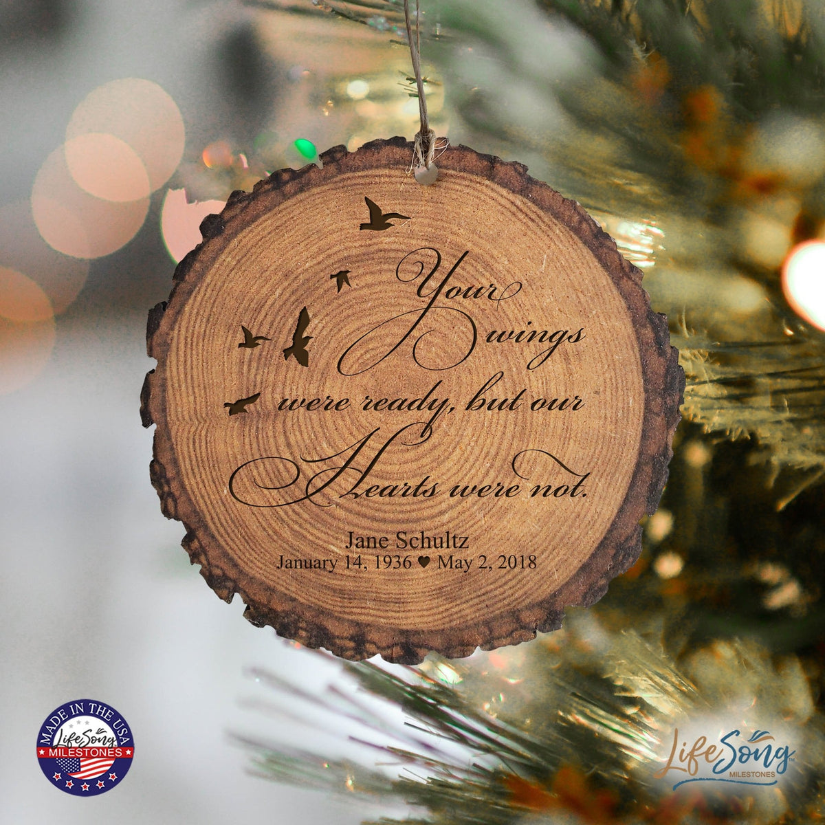 LifeSong Milestones Engraved Hanging Memorial Barky Ornament for Loss of Loved One