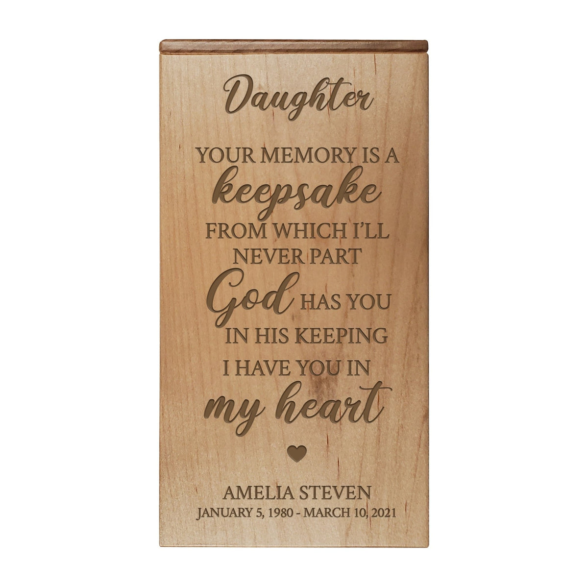 Custom Memorial Handcrafted Wooden Keepsake Urn Box