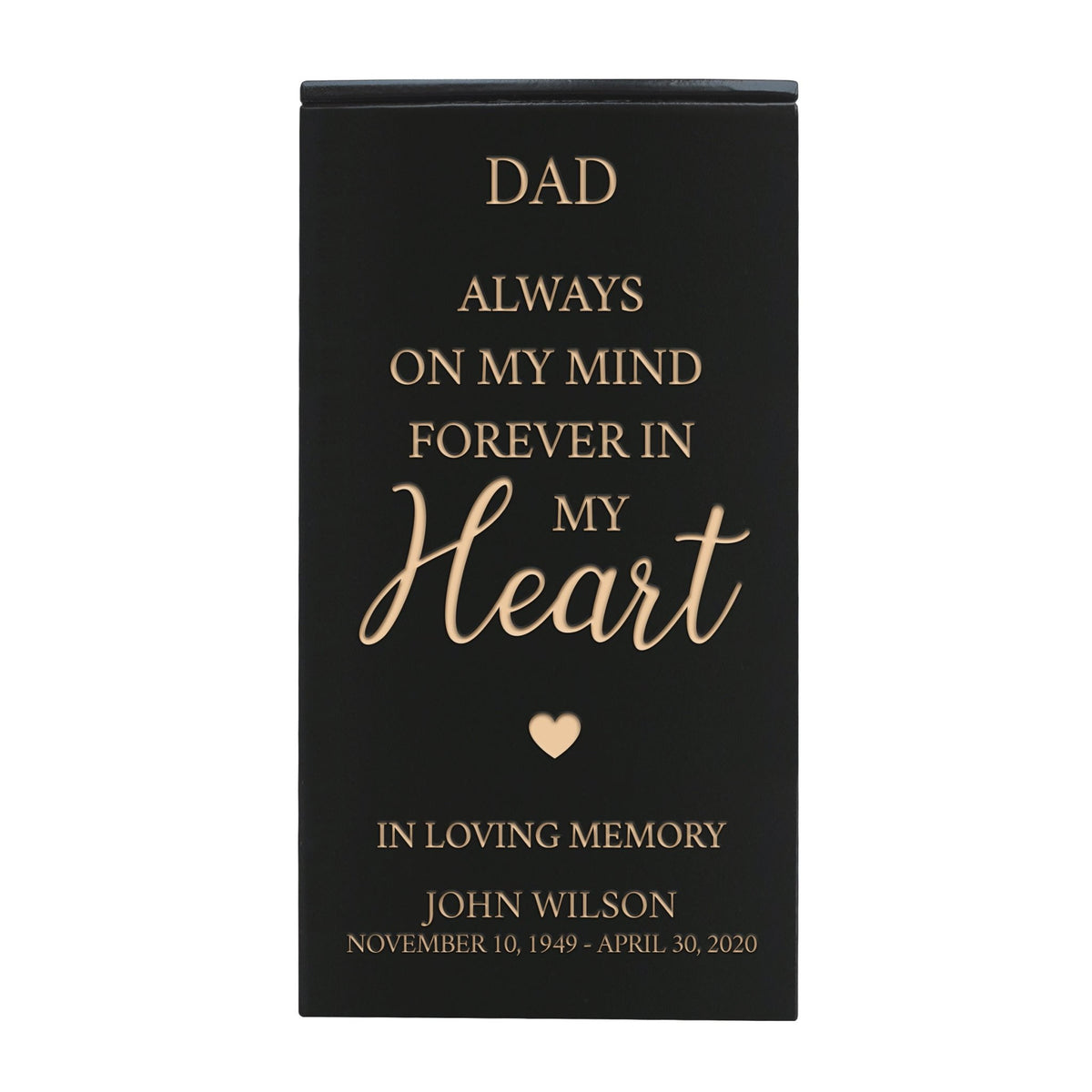  Elegant Engraved Wooden Keepsake Urn Box for Dad