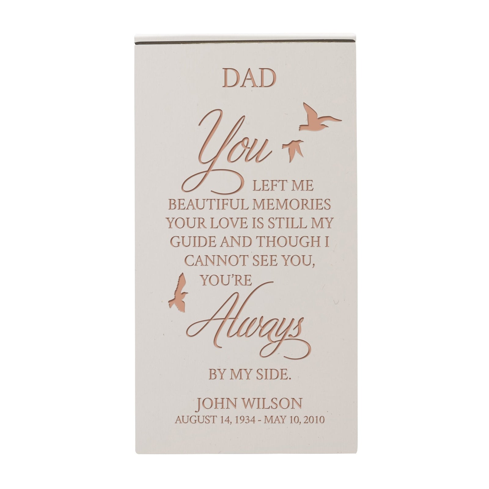 Elegant Memorial Wooden Urn Box with Custom Engraving for Ashes