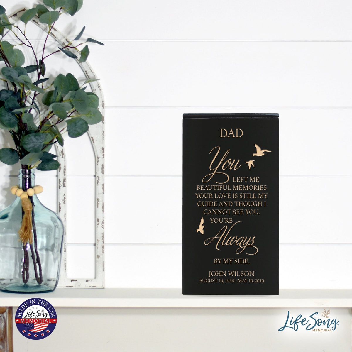 Handcrafted Wooden Keepsake Urn Box with Custom Engraving