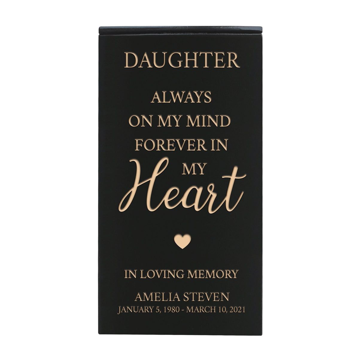  Elegant Engraved Wooden Keepsake Urn Box for Daughter