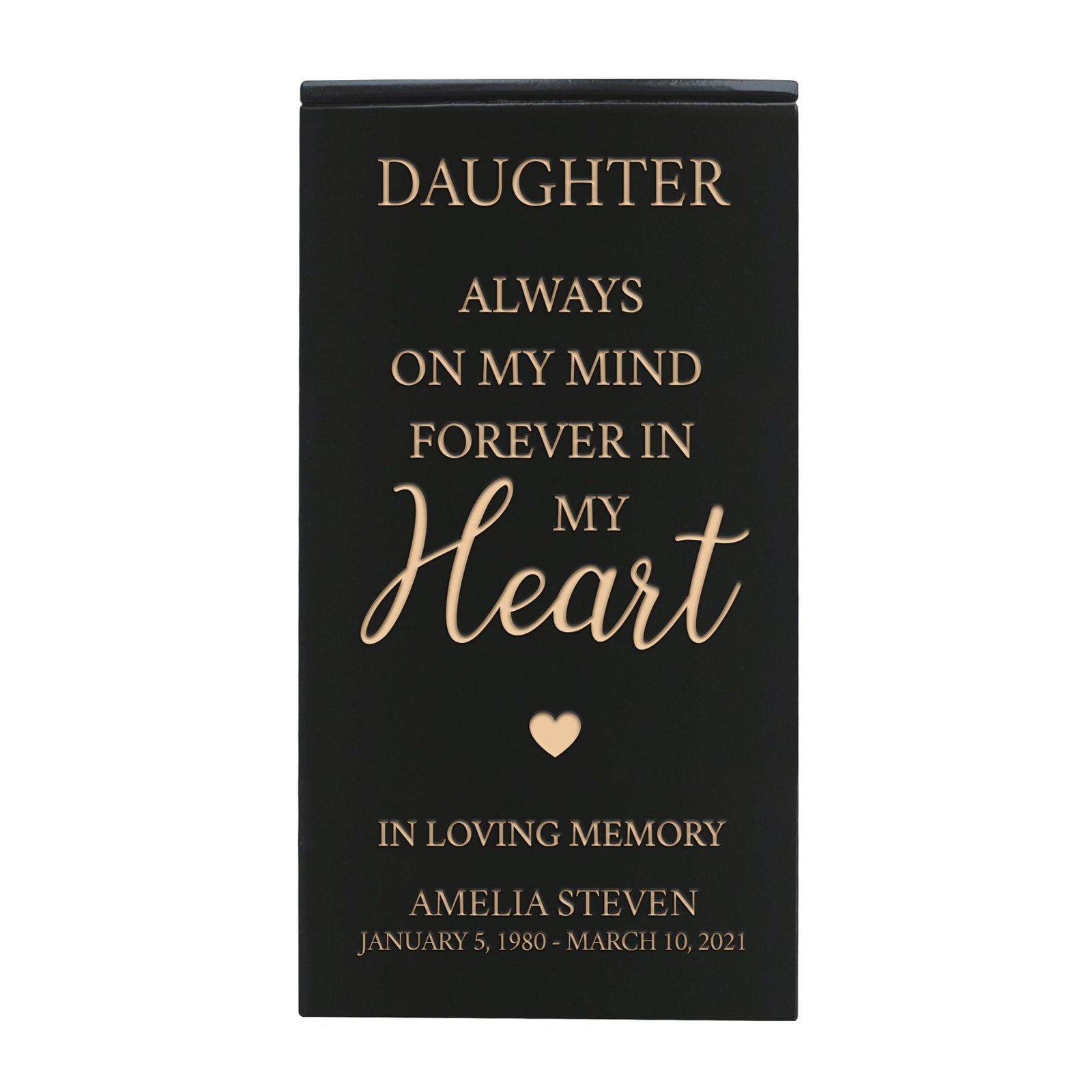  Elegant Engraved Wooden Keepsake Urn Box for Daughter