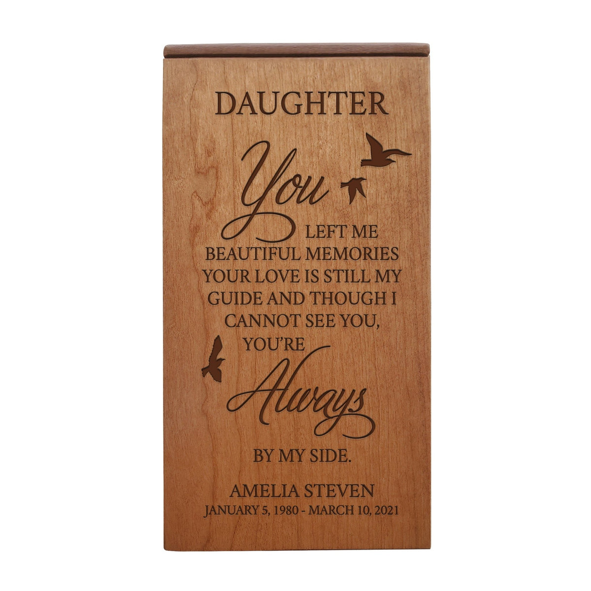  Memorial Engraved Wooden Keepsake Box for Daughter