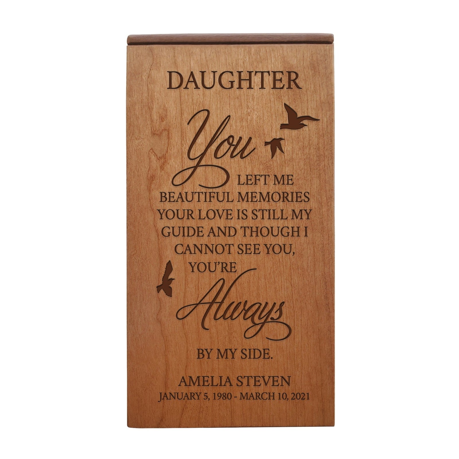  Memorial Engraved Wooden Keepsake Box for Daughter