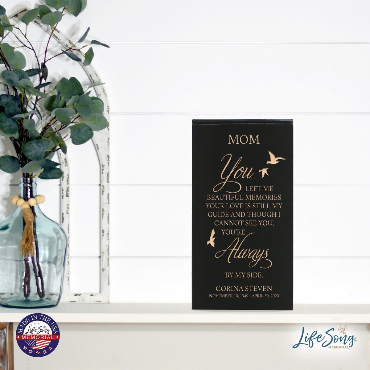 Handcrafted Wooden Keepsake Urn Box with Custom Engraving