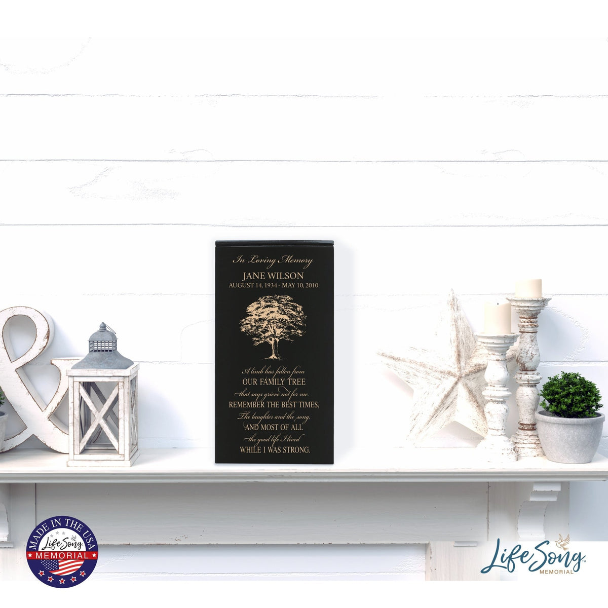 Personalized Memorial Wooden Engraved Keepsake Urn Box for Human Ashes