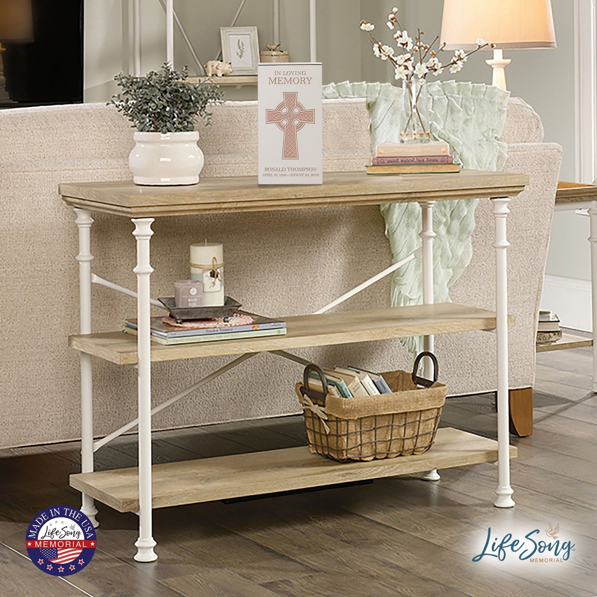 Handcrafted Wooden Urn with Custom Engraved Cross