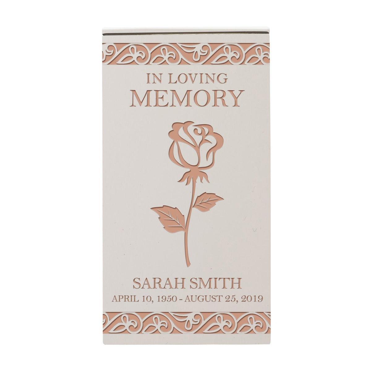 Custom Engraved Wooden Memorial Urn Box for Adults