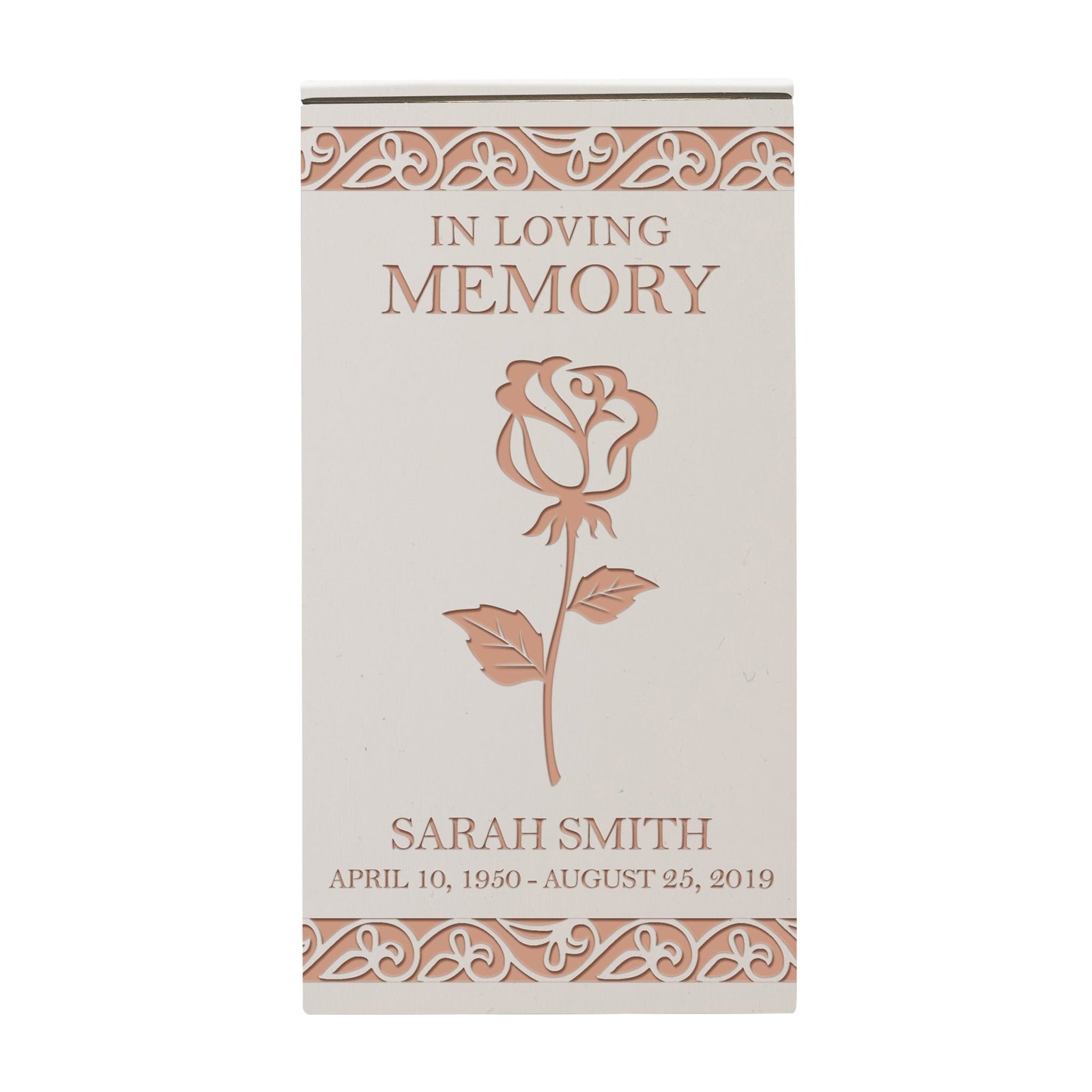 Custom Engraved Wooden Memorial Urn Box for Adults