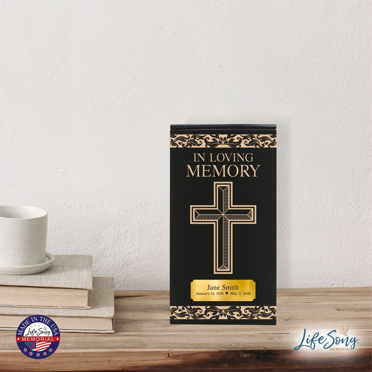 Personalized Memorial Wooden Keepsake Urn for Human Ashes