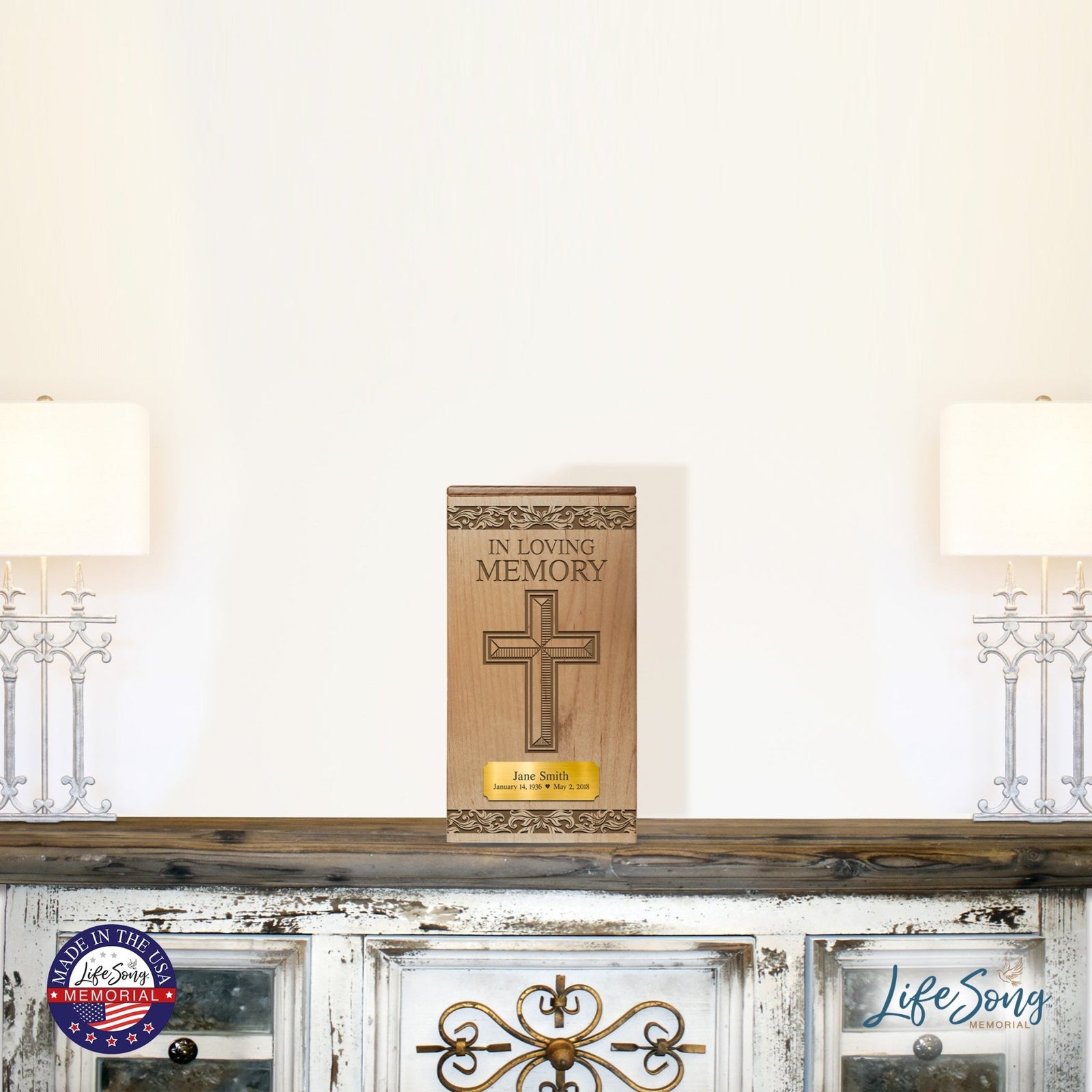 Personalized Funeral Wooden Keepsake Urn Box for Cherished Memories