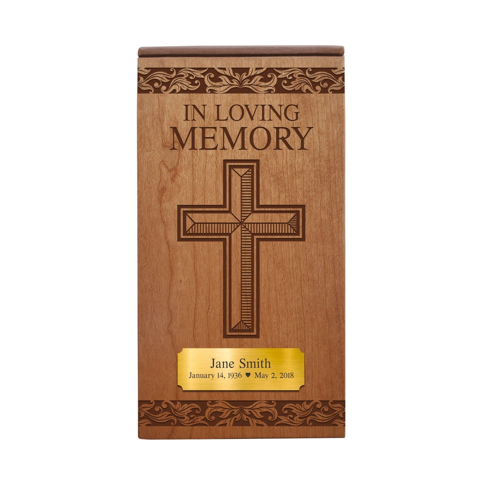Personalized Memorial Wooden Keepsake Urn for Human Ashes