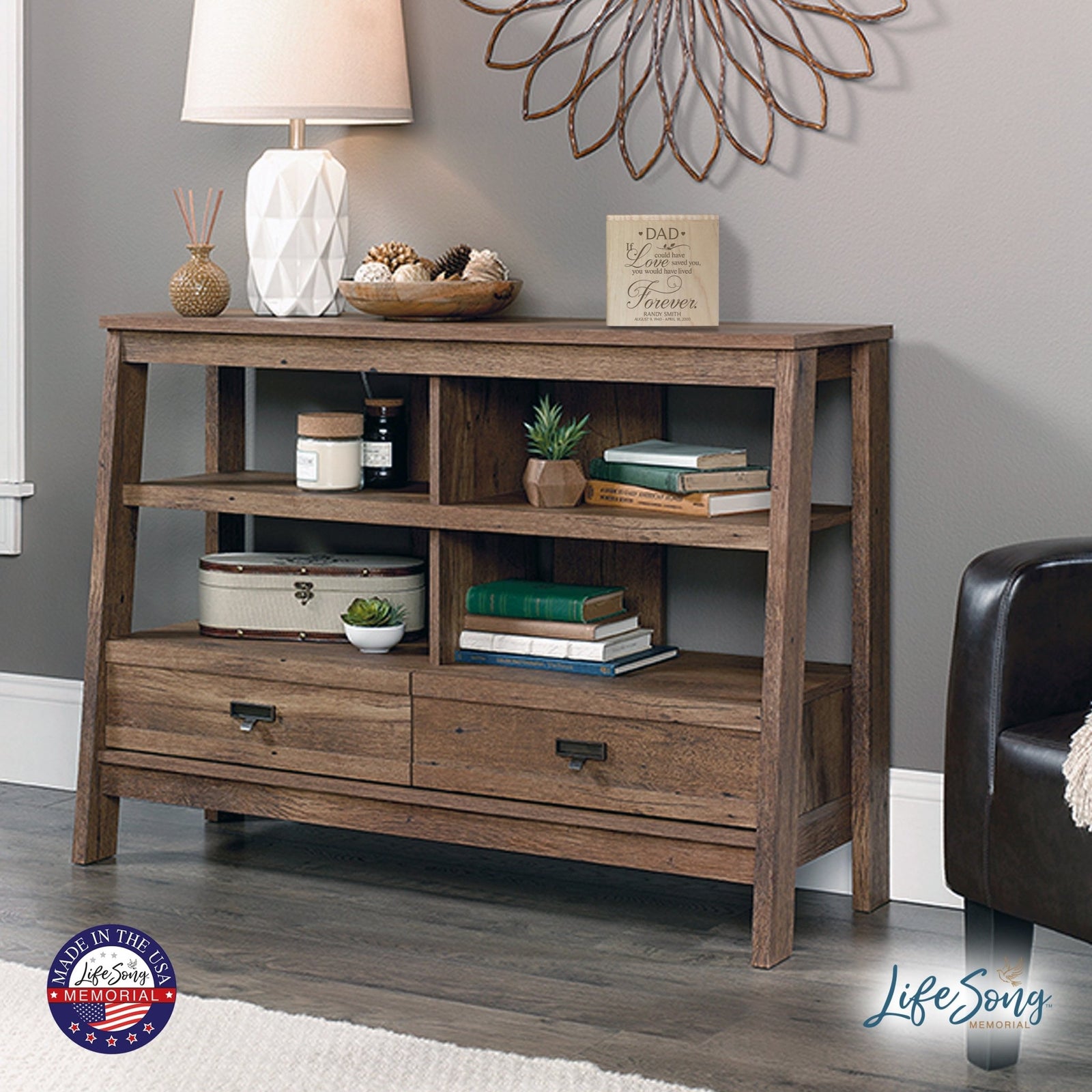 Custom Memorial Wooden Keepsake Urn Box for Dad