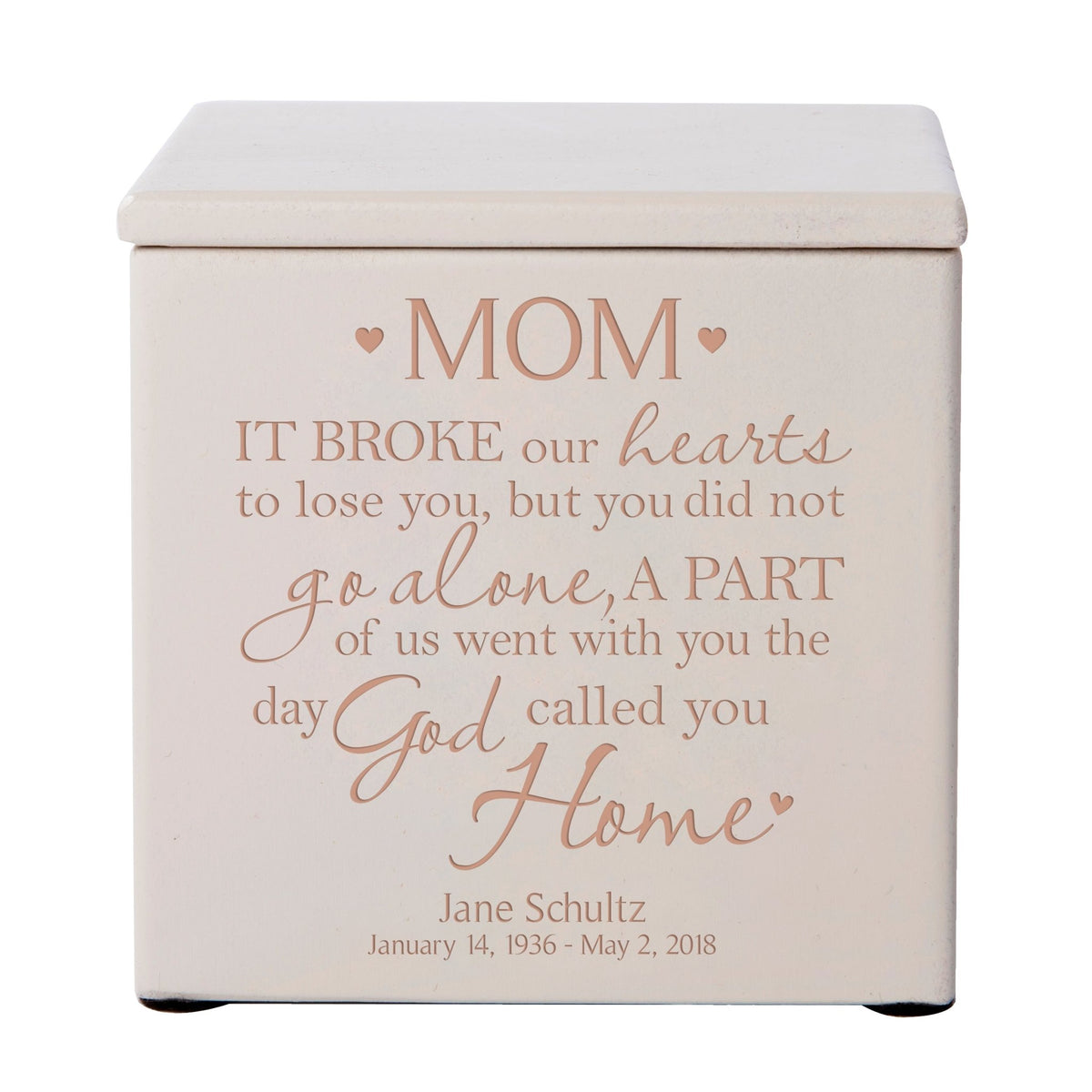 Custom Small Funeral Wooden Cremation Urn Box for Mom
