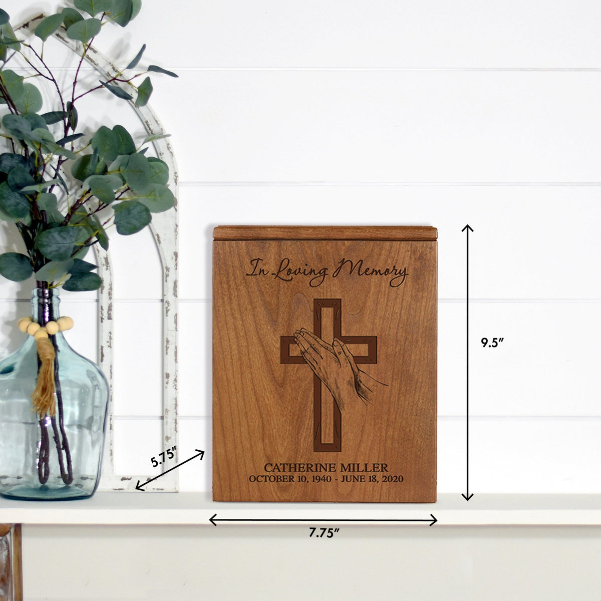 Elegant Memorial Urn Box with Custom Engraving for Ashes