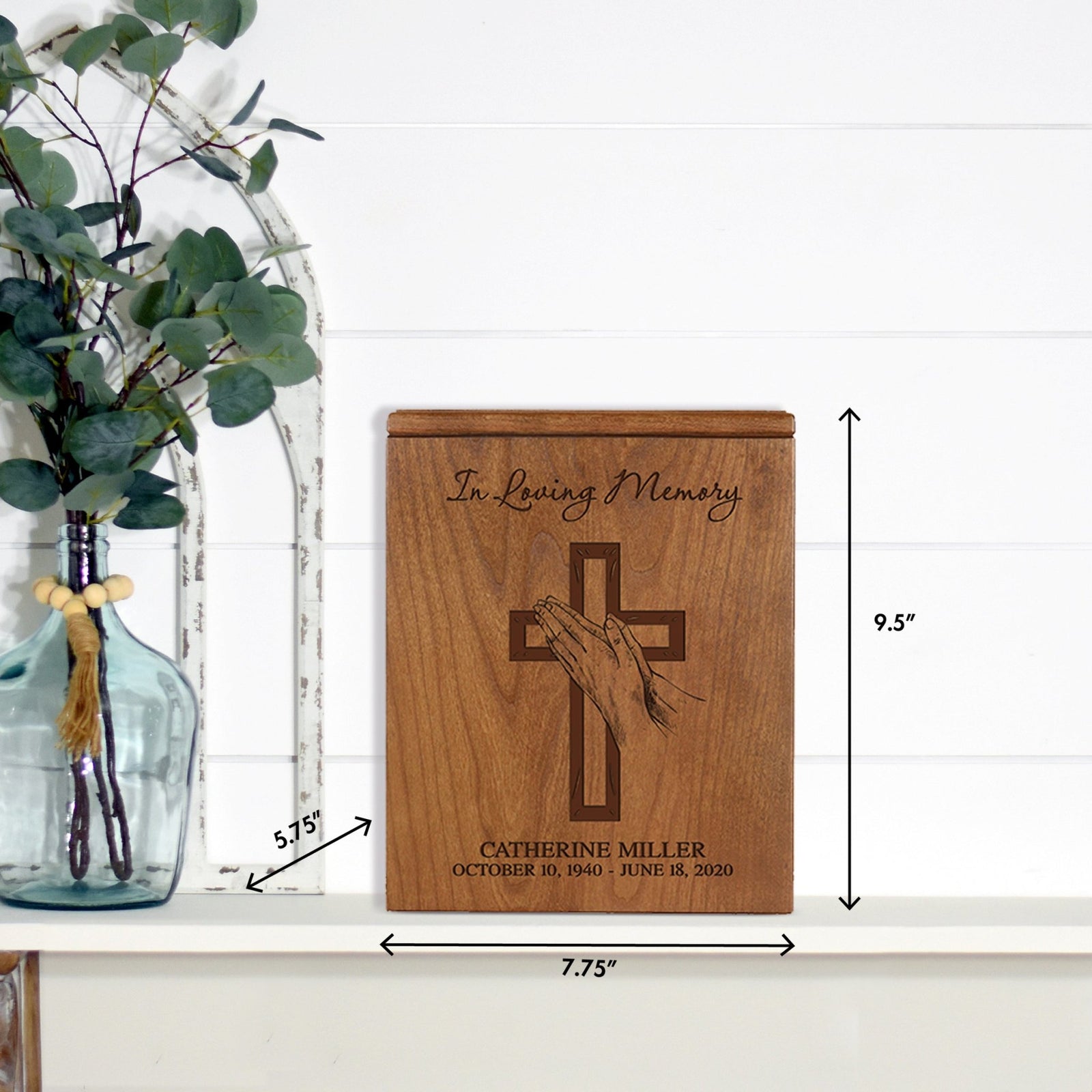 Elegant Memorial Urn Box with Custom Engraving for Ashes