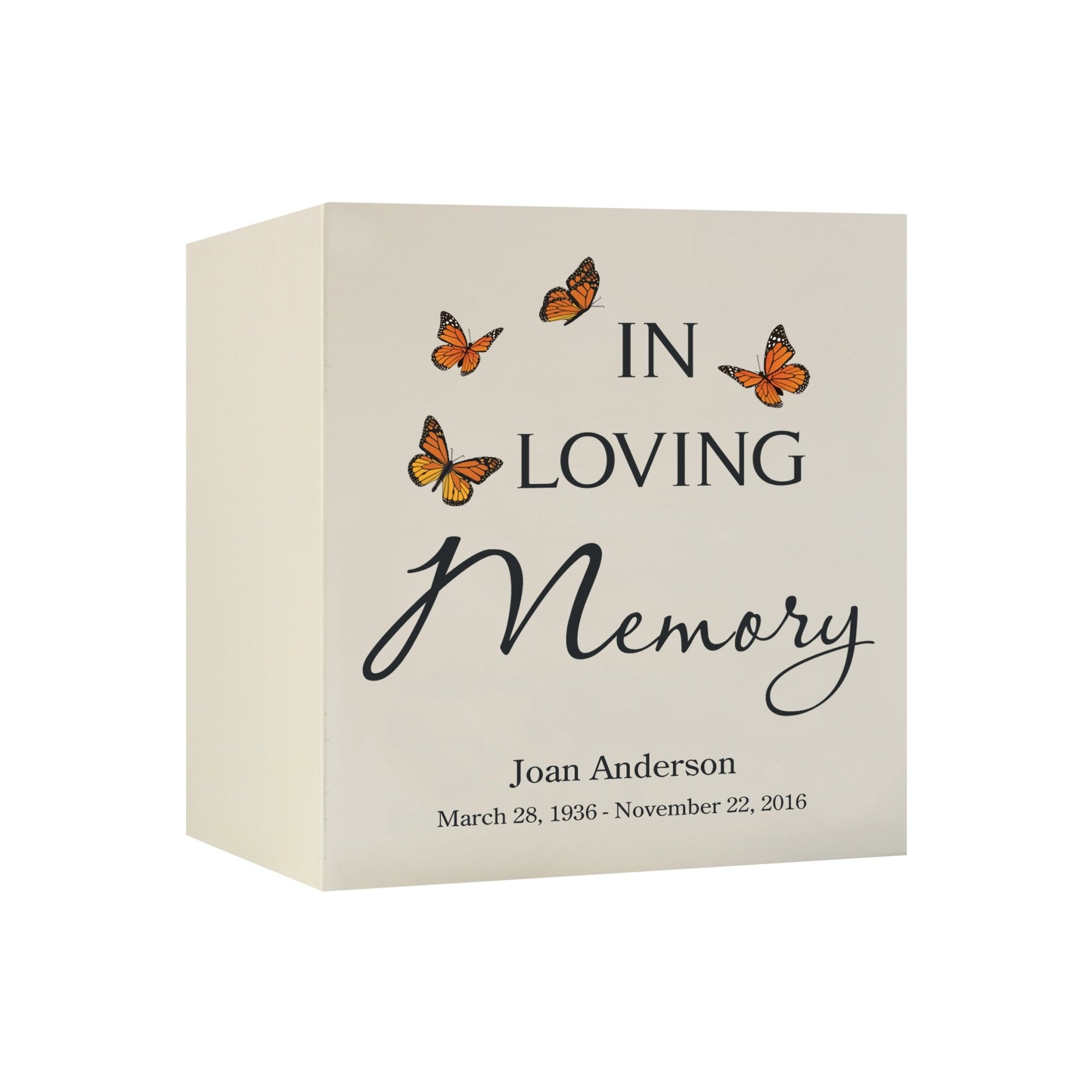 Custom Engraved Memorial Keepsake Cremation Shadow Box and Urn Holds 53 Cu Inches Of Human Ashes In Loving Memory - LifeSong Milestones