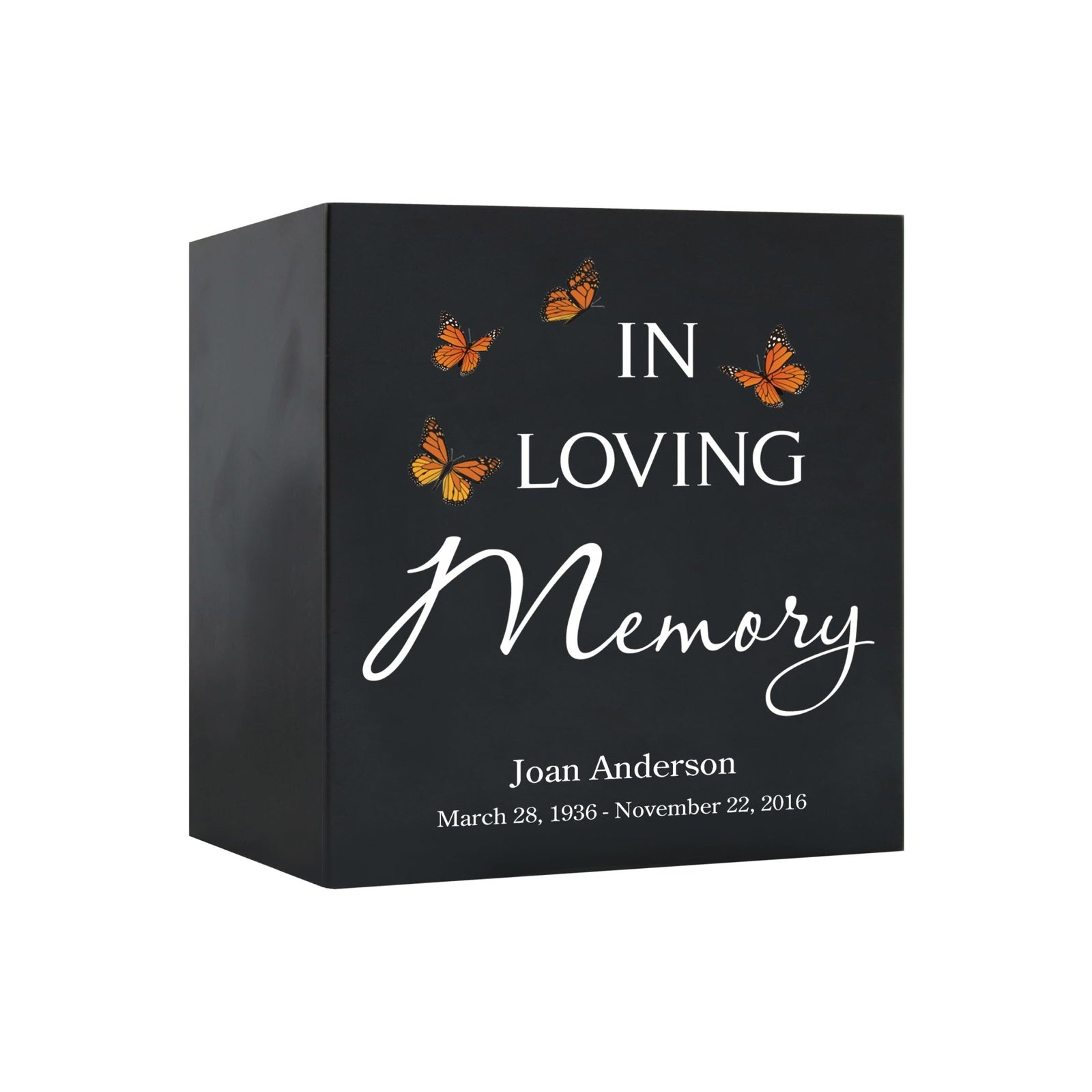 Custom Engraved Memorial Keepsake Cremation Shadow Box and Urn Holds 53 Cu Inches Of Human Ashes In Loving Memory - LifeSong Milestones