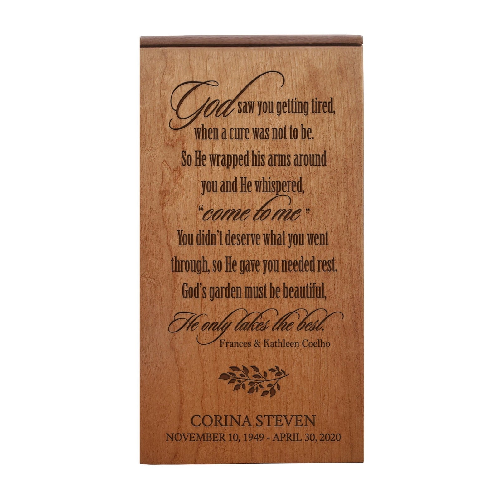  Memorial Engraved Wooden Keepsake Box for Beloved Memories
