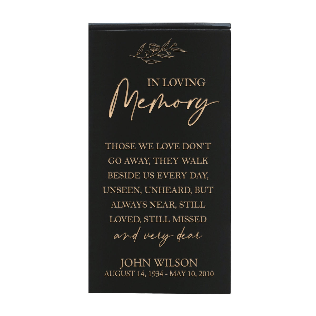 Custom Engraved Memorial Keepsake Urn Box holds 100 cu in of Ashes In Loving Memory - Those We Love - LifeSong Milestones