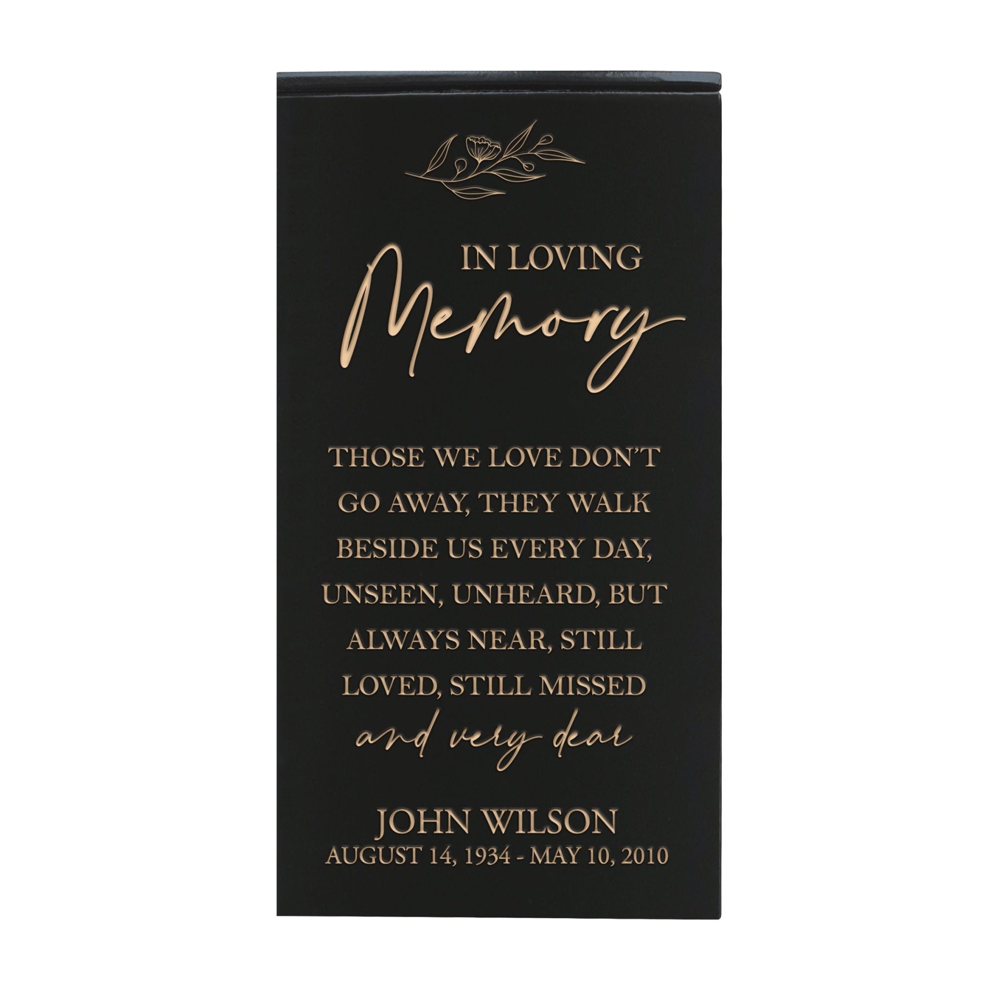 Custom Engraved Memorial Keepsake Urn Box holds 100 cu in of Ashes In Loving Memory - Those We Love - LifeSong Milestones