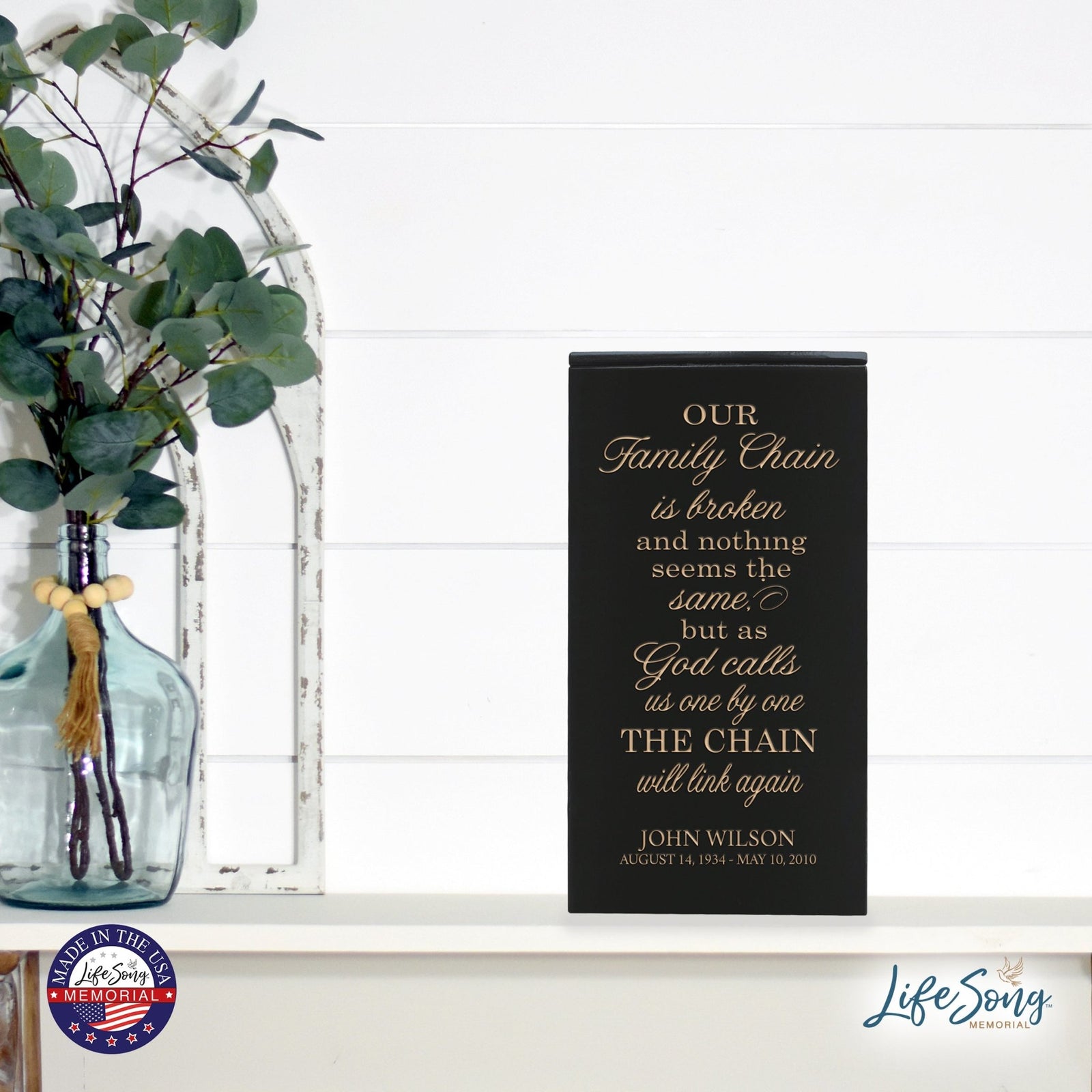 Handcrafted Wooden Keepsake Urn Box with Custom Engraving