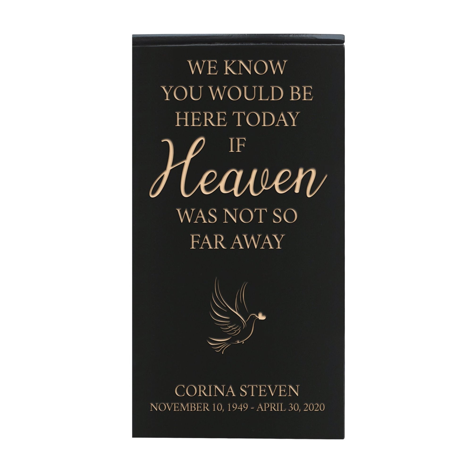 Custom Engraved Memorial Keepsake Urn Box holds 100 cu in of Ashes We Know You Would Be - LifeSong Milestones