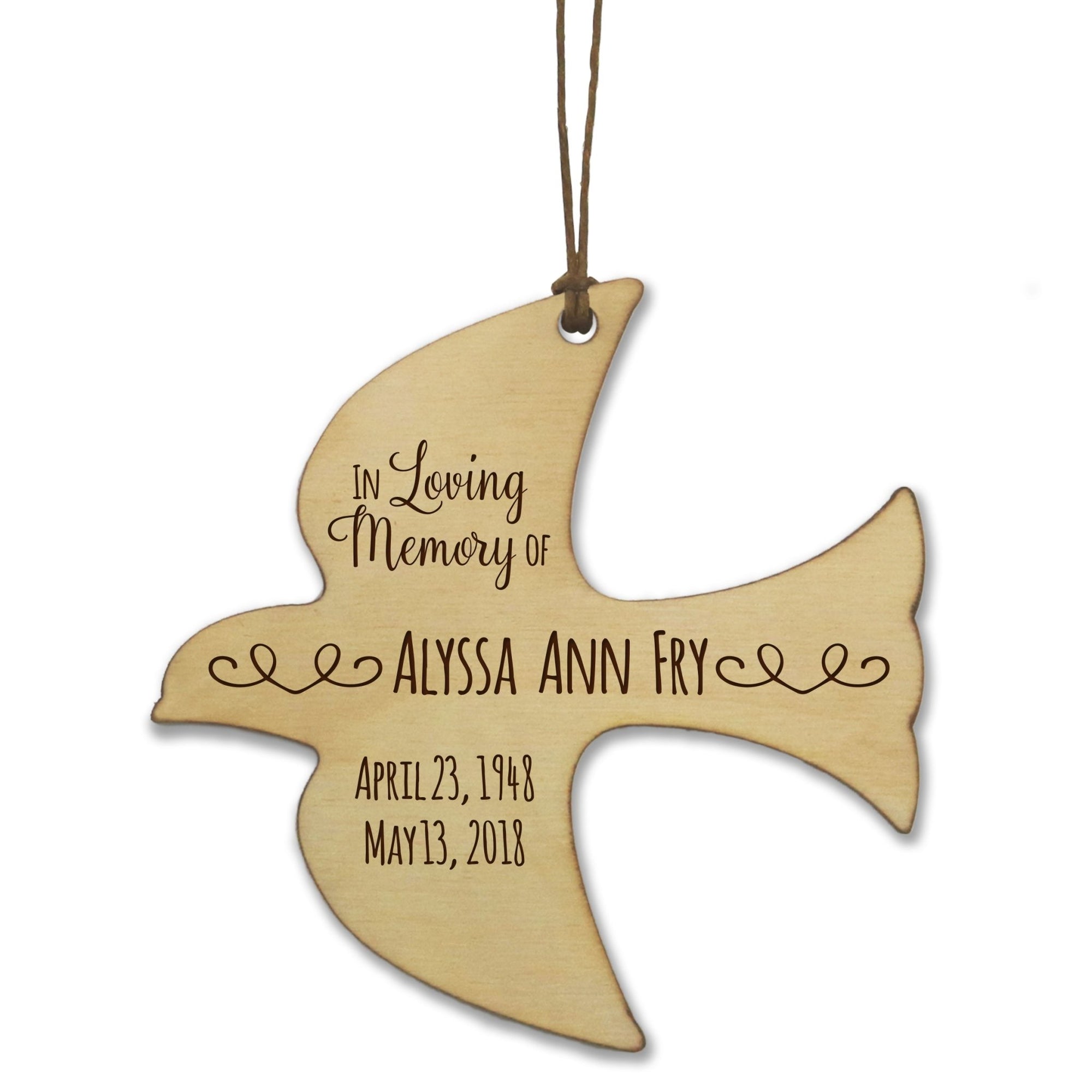 Custom Engraved Memorial Ornament for Loss of Loved One - In Memory Of - LifeSong Milestones